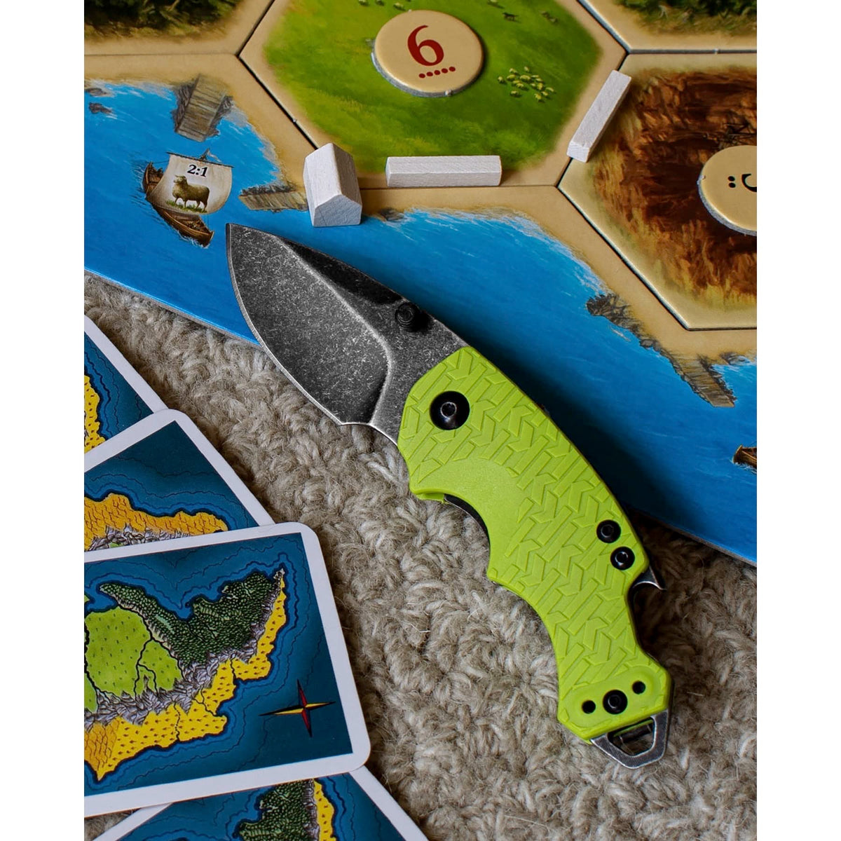 Kershaw Folding Shuffle Pocket Knife, Lime Green, 2.4 Inch Stainless Steel Drop Point Blade, EDC Utility, with Flathead Screwdriver, Manual Opening, Everyday Carry Pocket Knife for Men and Women