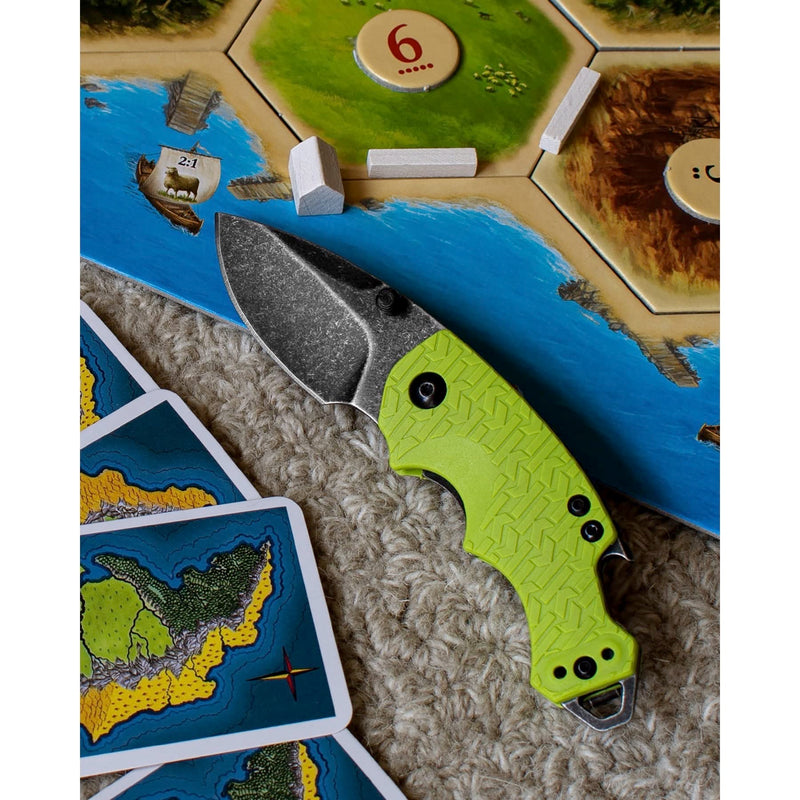 Kershaw Folding Shuffle Pocket Knife, Lime Green, 2.4 Inch Stainless Steel Drop Point Blade, EDC Utility, with Flathead Screwdriver, Manual Opening, Everyday Carry Pocket Knife for Men and Women