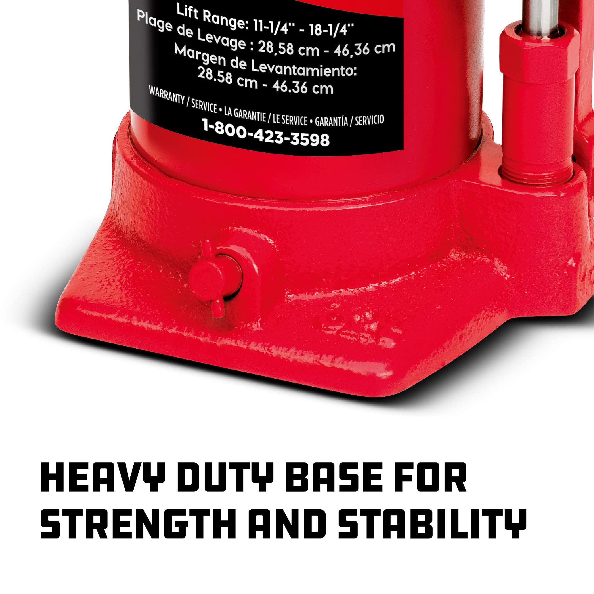 20 Ton Alltrade Bottle Jack with 9-11/16 inch to 17-5/8 inch lifting range, portable hydraulic car jack with carrying case- Red 647503