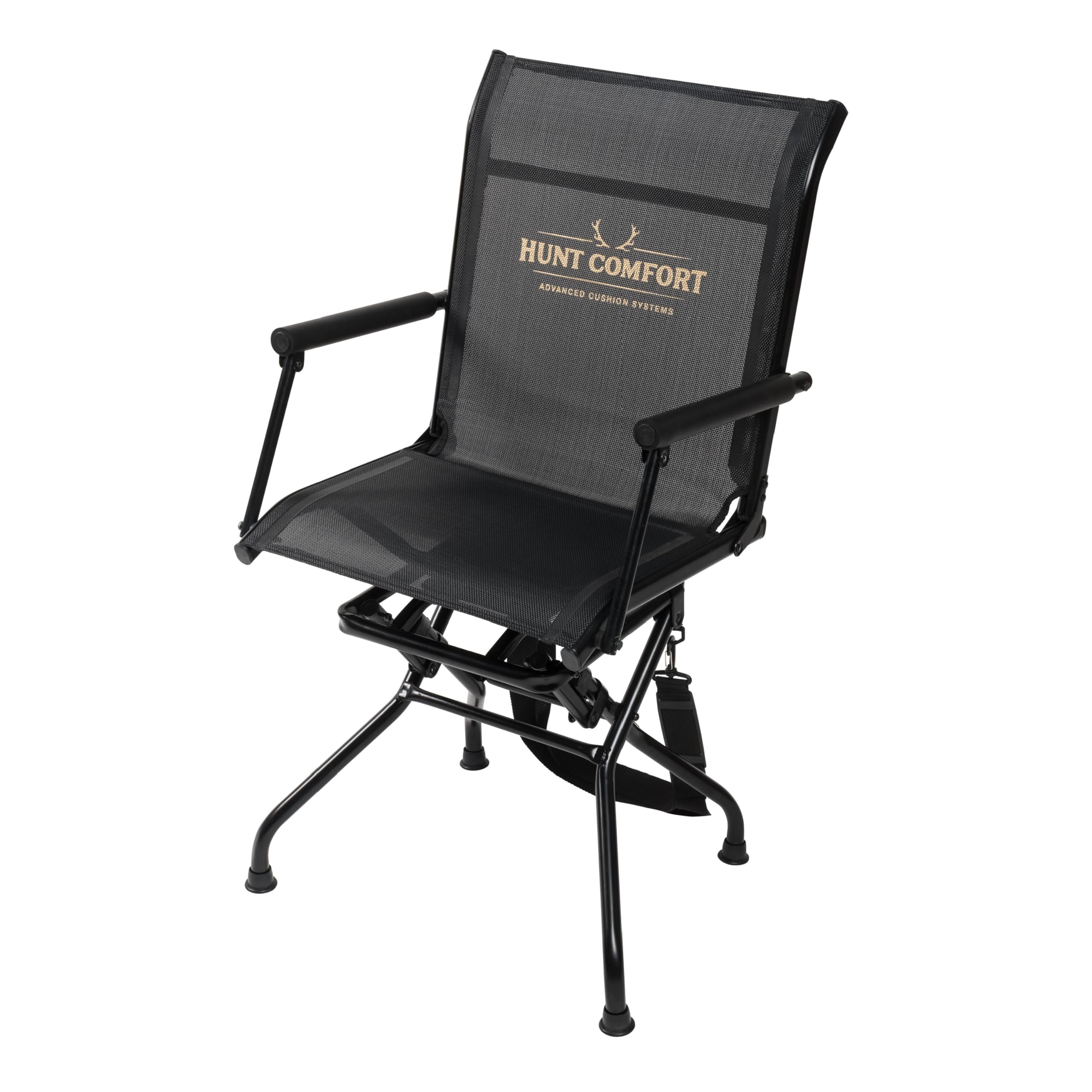 Comfort Hunt Mesh Lite Portable Hunting Chair with 360 Degree Swivel and Carry Strap, Black
