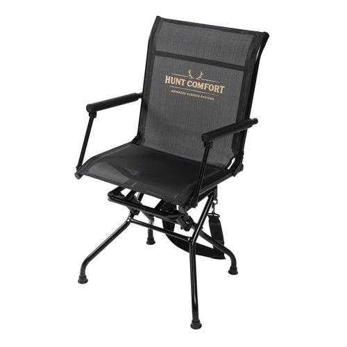 Comfort Hunt Mesh Lite Portable Hunting Chair with 360 Degree Swivel and Carry Strap, Black