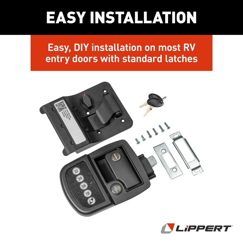 Keyless Lippert RV Door Lock with Bluetooth - Left, Green,Red