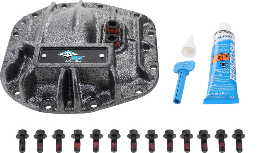 Spicer Nodular Iron 10044349 Rear Dana 35 AdvanTEK Differential Cover Compatible with Select Wrangler JL - Gray