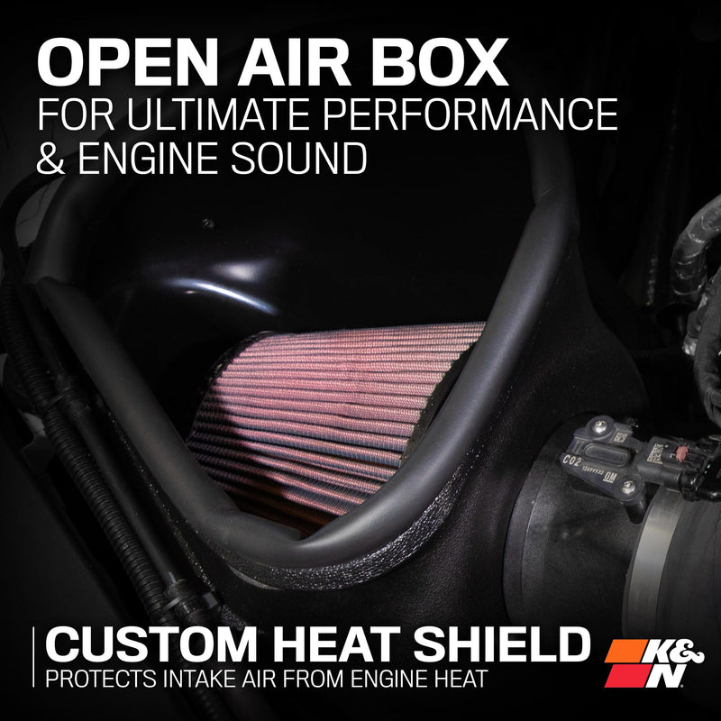 K&N High-Flow Air Filter Cold Air Intake System: Increase Performance & Acceleration: Compatible with 2022-2025 Cadillac: CT5, 63-3121
