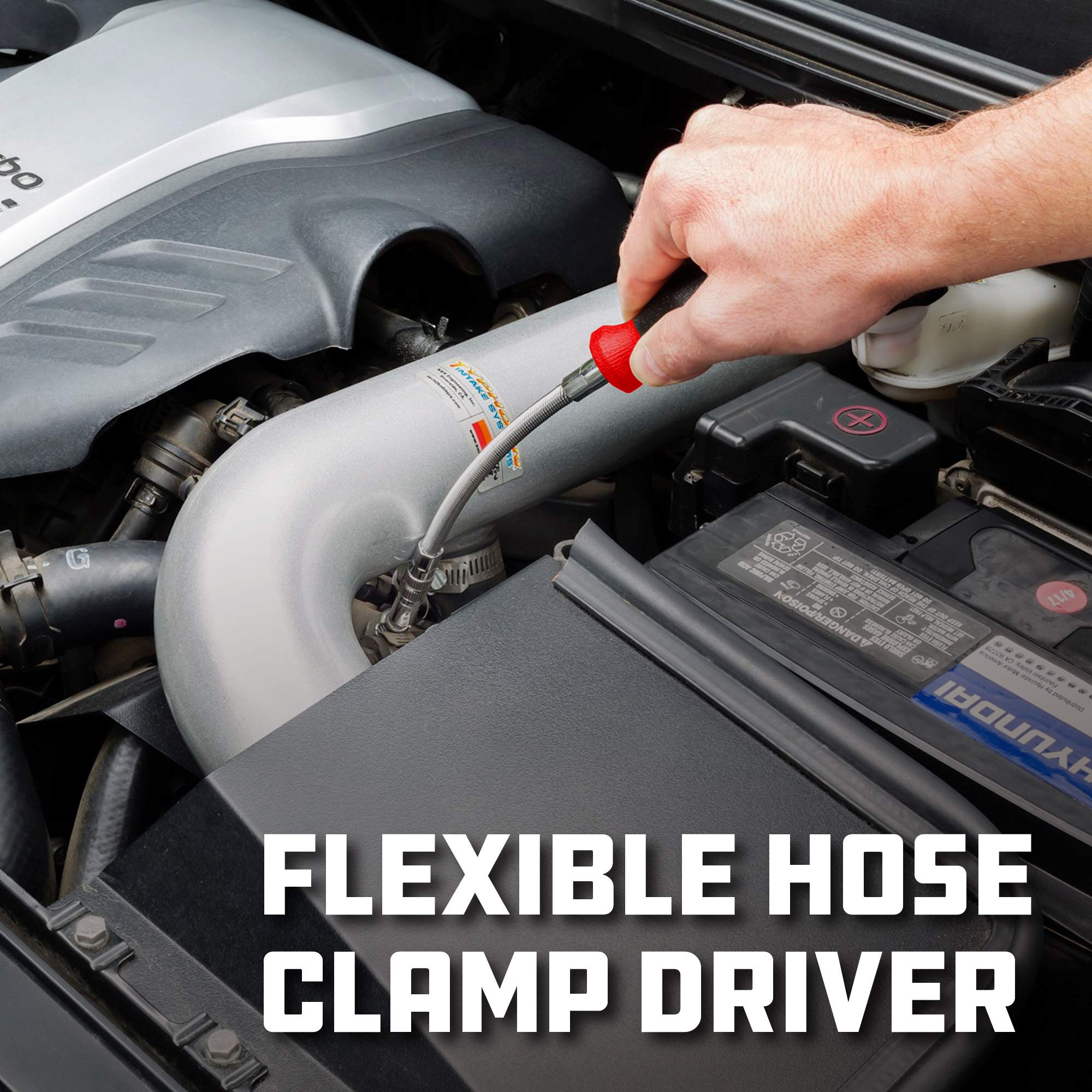 Powerbuilt Hose Clamp Driver Flexible 1/4 Inch and 5/16 Inch, Auto Specialty Tool, Car Service Loosen and Tighten Hose Clamp Nuts - 647769