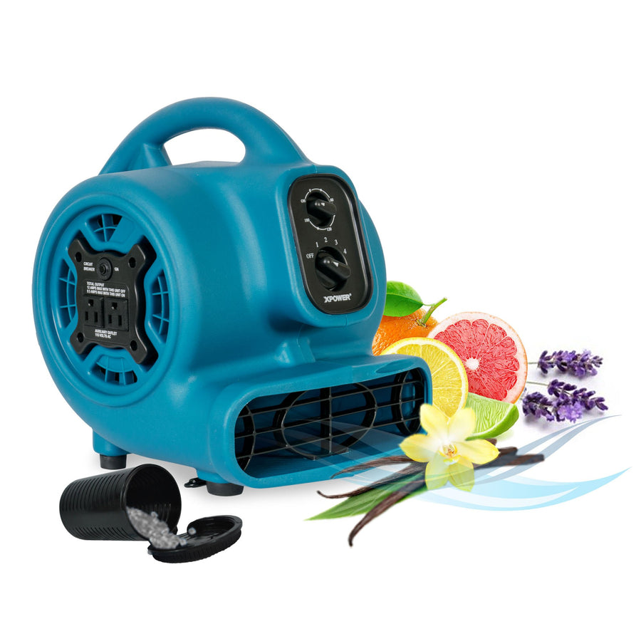 Freshen Aire XPOWER P-260AT Scented Air Mover for Immediate Scenting, Cooling, Ventilating, & Drying of Large Areas, Blue