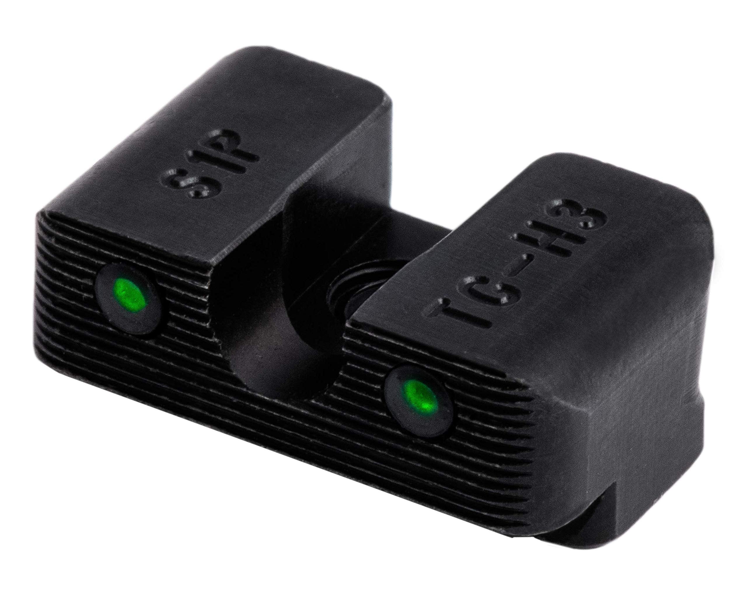 Tritium Pro TRUGLO Night Sights, Compatible with Sig Sauer #6 Front / #8 Rear | Compact Durable Glow-in-The-Dark Front & Rear Gun Sights with White Focus Lock Front Ring