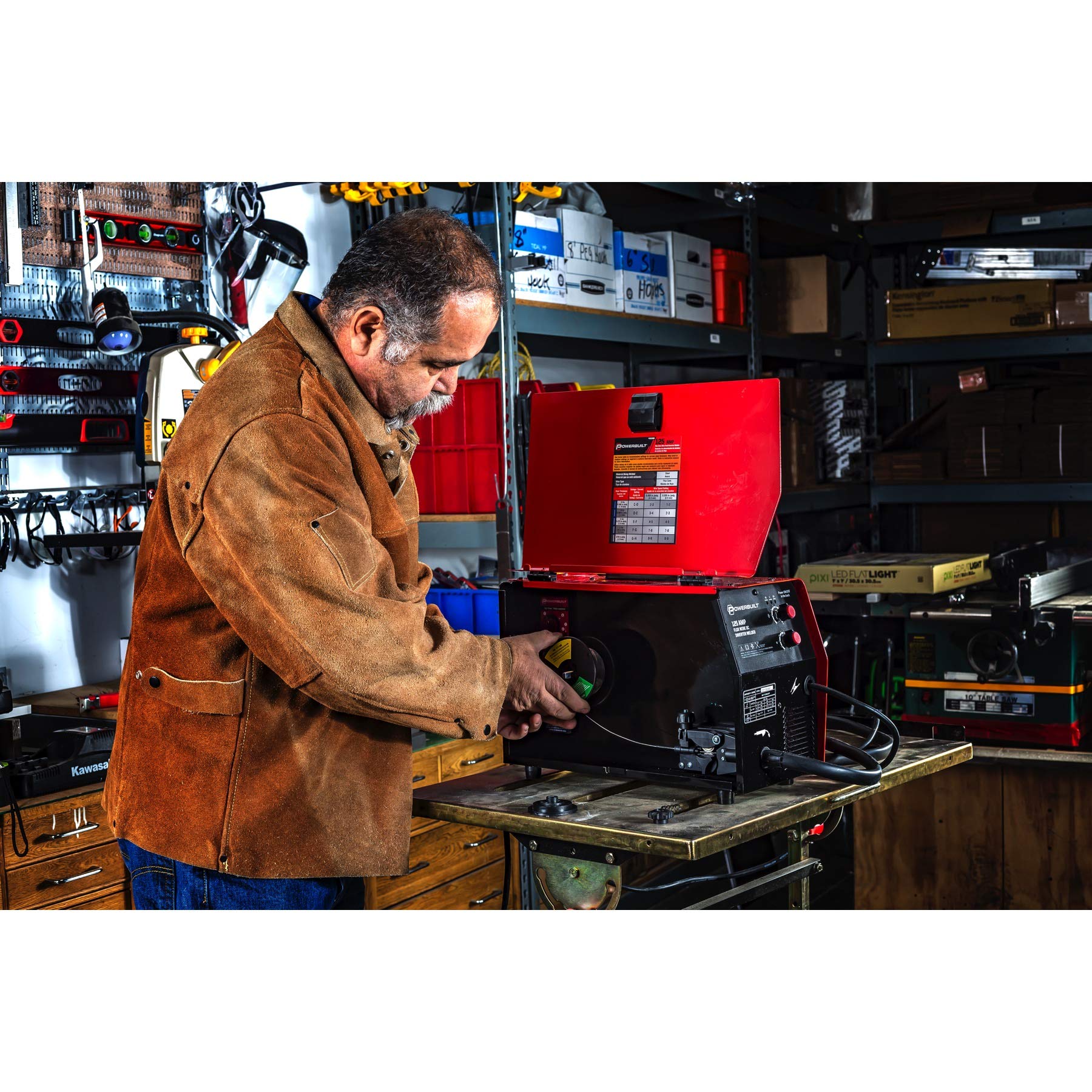 90 Amp Powerbuilt Wire Feed IGBT Inverter Welder, Power Equip & Access, Power Tools & Access, Welding Kits (240131), Red