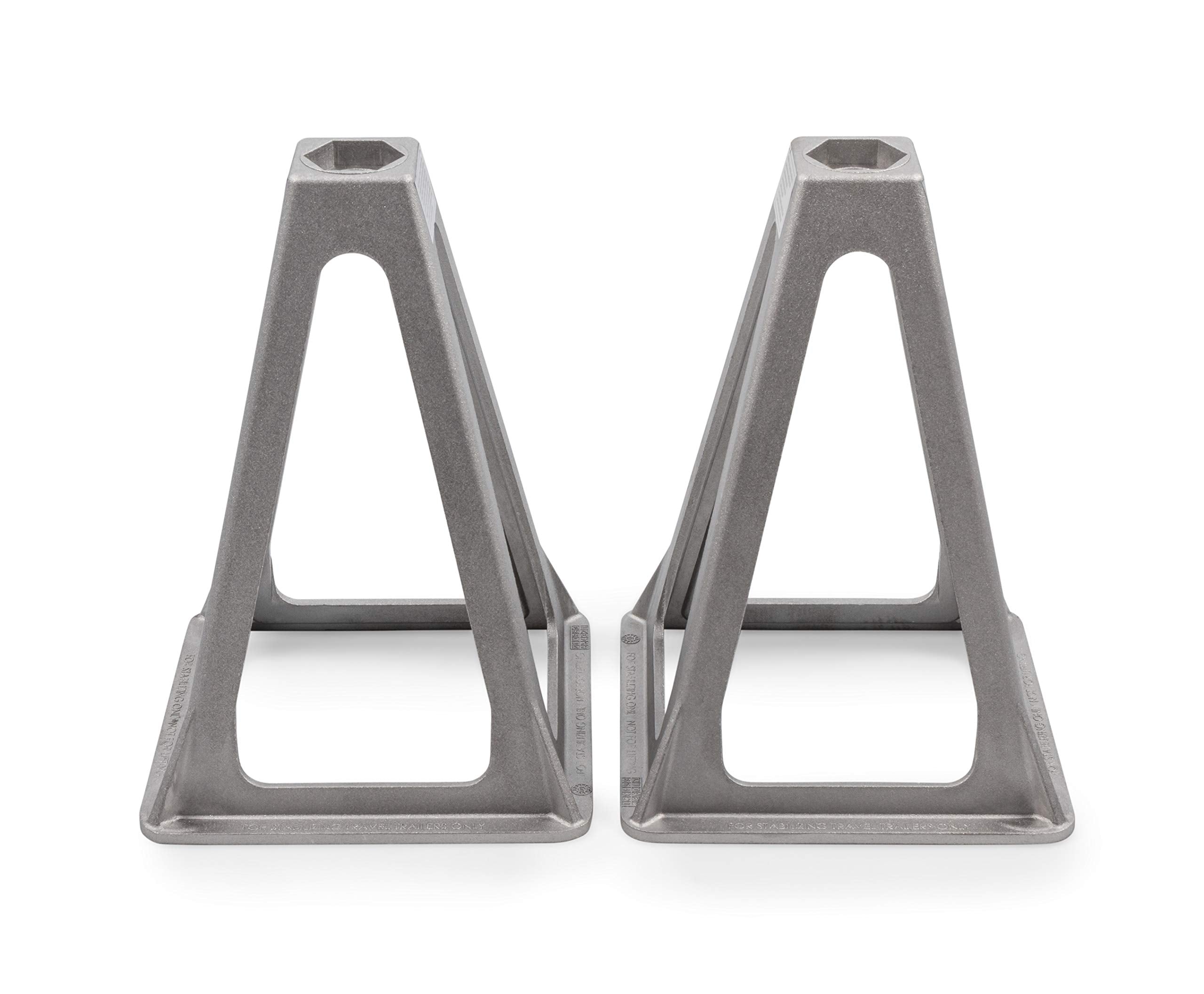 Camco Stack Jacks Aluminum - Stabilize and Level Your RV Or Camper - 2 Pack (44561)