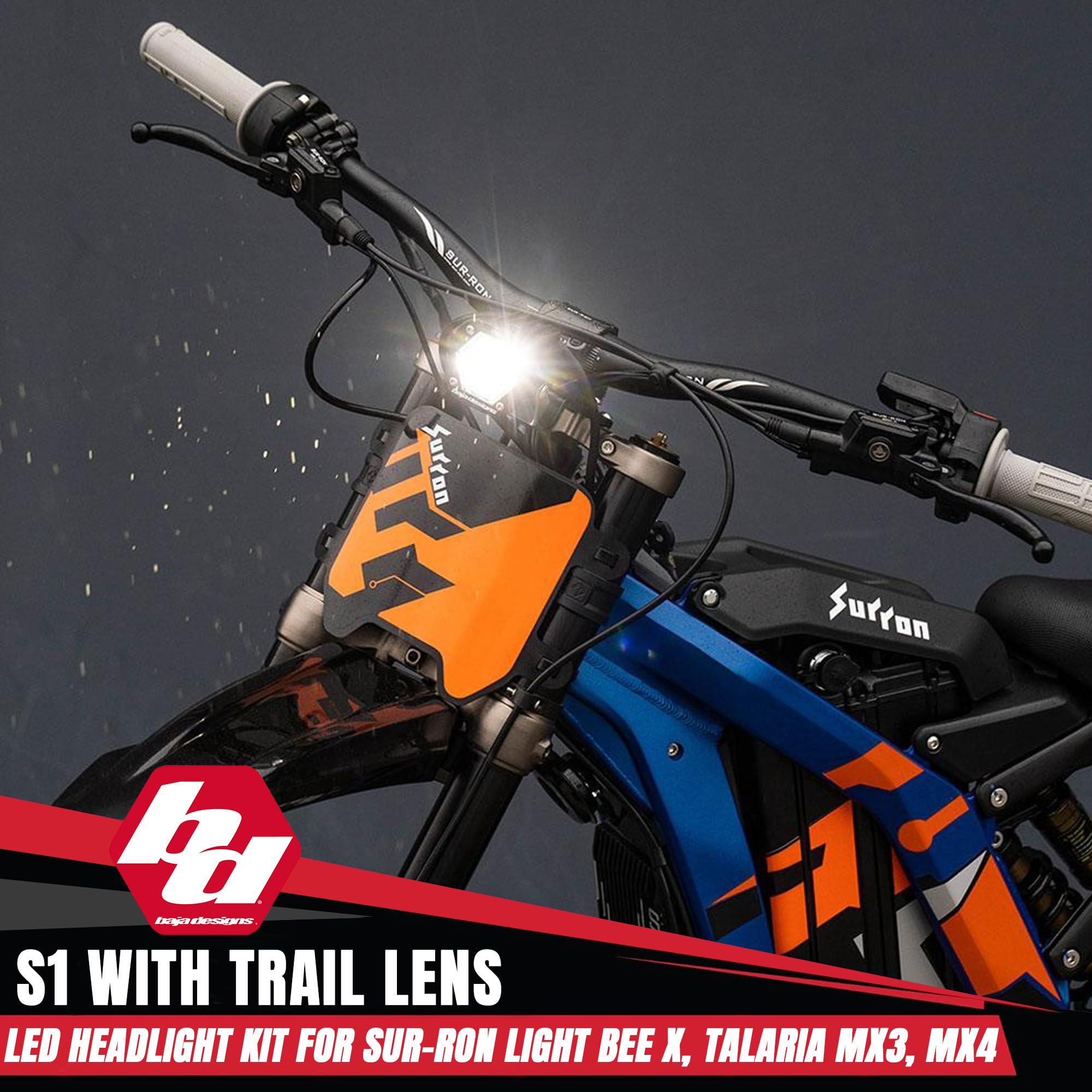 Baja Designs Headlight Kit S1 for Sur-Ron Light Bee X and Talaria MX3/MX4 (Trail Lens; Clear)