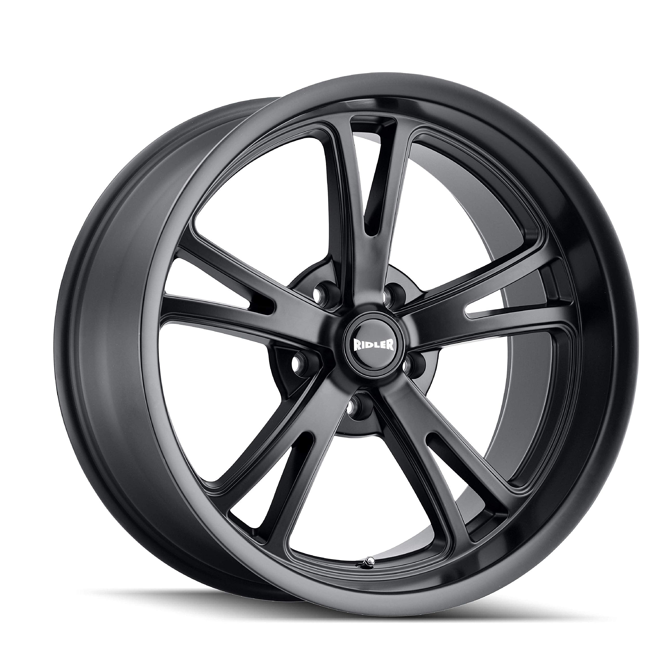 606 Ridler Custom Wheels Matte Black Wheel with Alloy Steel (22 x 10.5 inches /5 x 72 mm, 25 mm Offset)