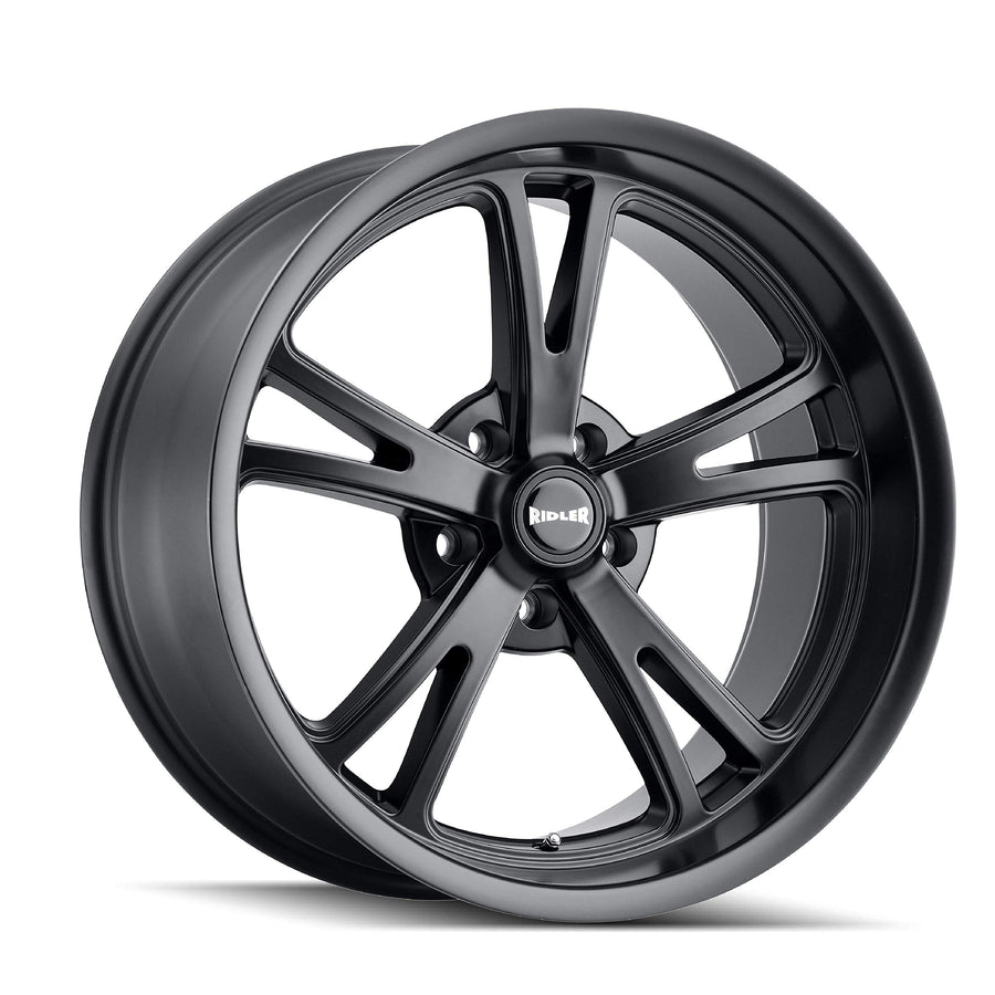 606 Ridler Custom Wheels Matte Black Wheel with Alloy Steel (20 x 10.5 inches /5 x 72 mm, 40 mm Offset)