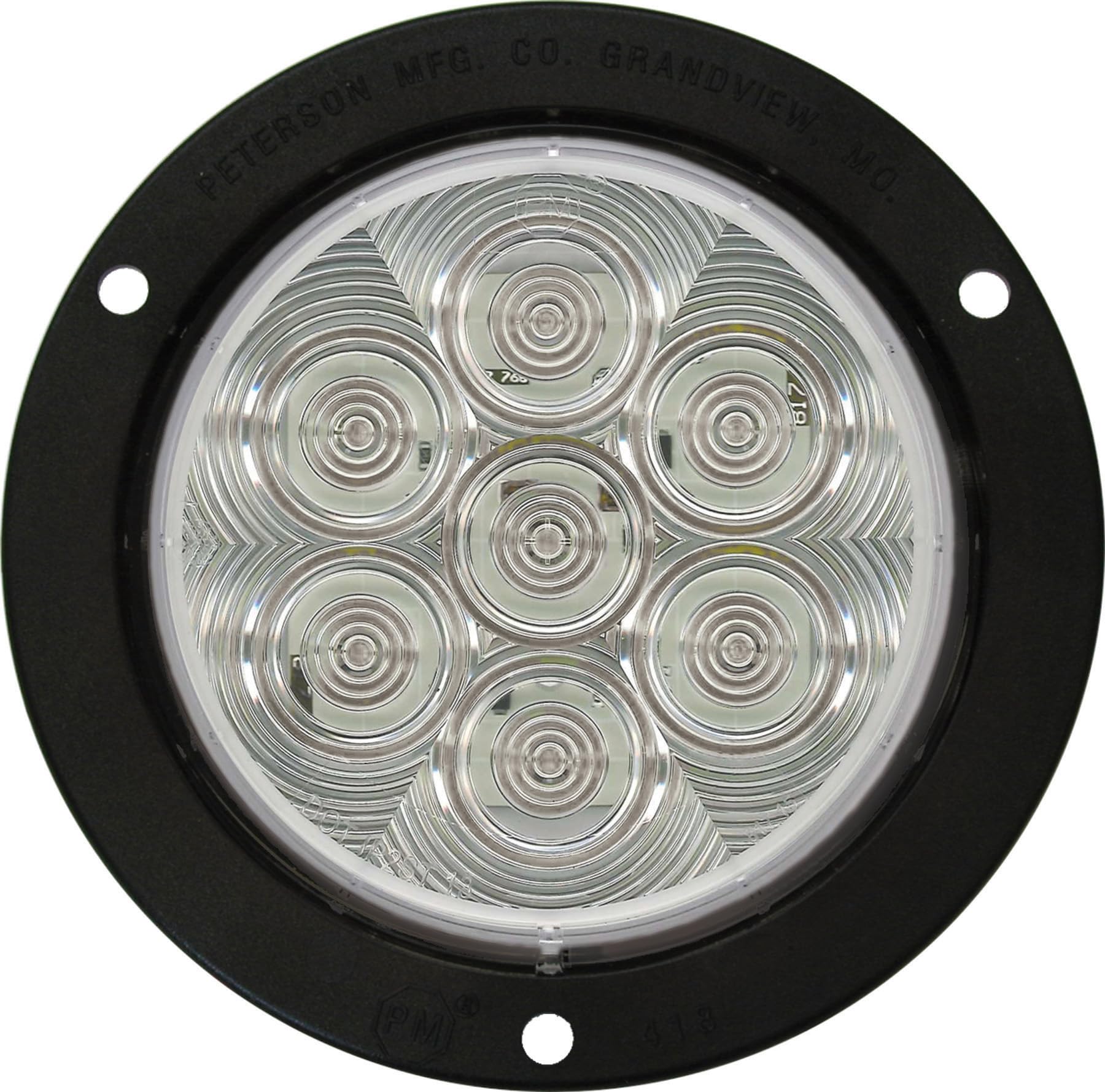 Peterson Manufacturing 4" LED Back-Up Light 818C-7 (LED B/Up Light Round Amp Flange Mount), 1 Pack