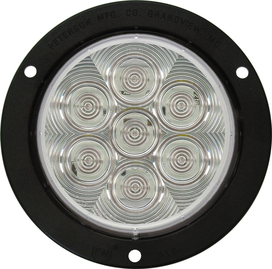 Peterson Manufacturing 4" LED Back-Up Light 818C-7 (LED B/Up Light Round Amp Flange Mount), 1 Pack