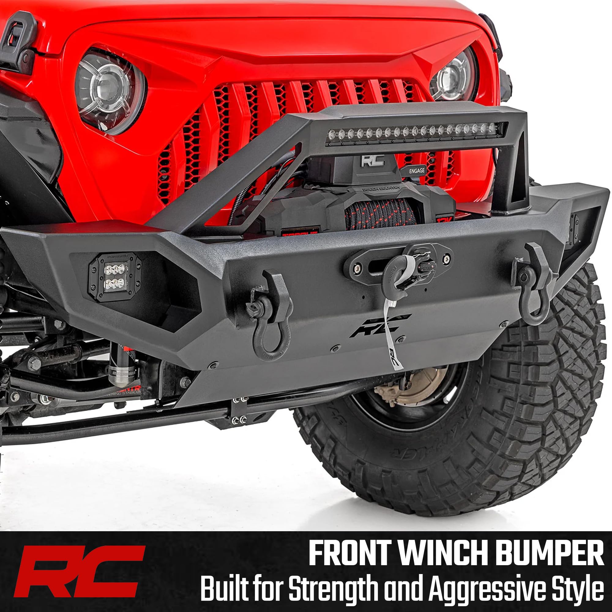 Rough Country Winch Front Bumper for Jeep Wrangler JK/JL & Gladiator JT - 10585
