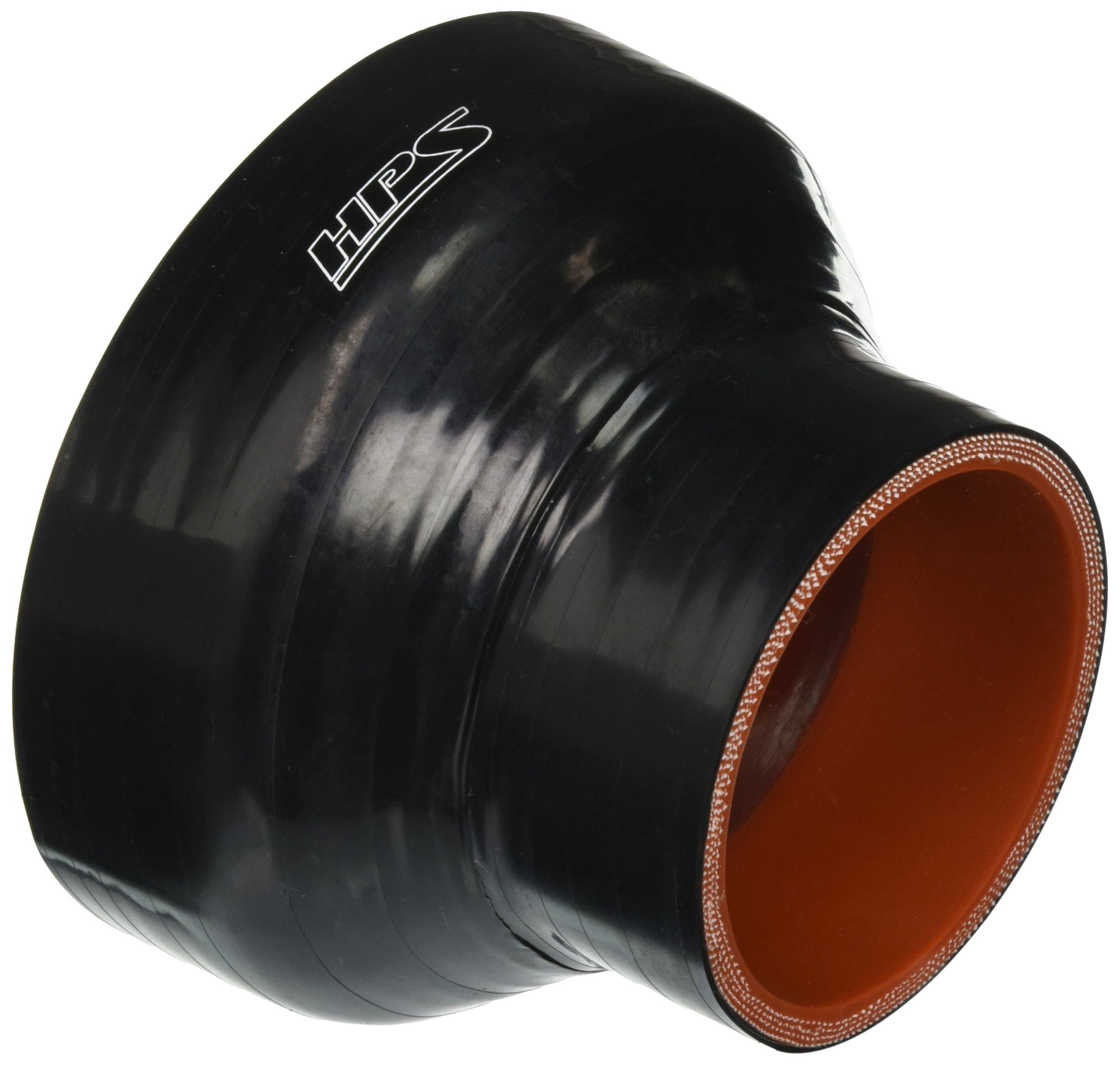 HPS Silicone HTSR-250-400-BLK High Temperature 4-ply Reinforced Reducer Coupler Hose, 40 PSI Maximum Pressure, 3" Length, 2-1/2" > 4" ID, Black