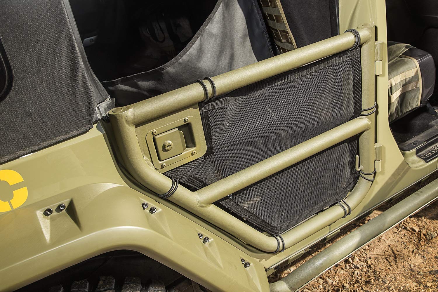 Tube Door Cover Kit, Rear, Black | Rugged Ridge | Pair, 13579.51 | Fits 2007-2018 Jeep Wrangler JKU 4-Door