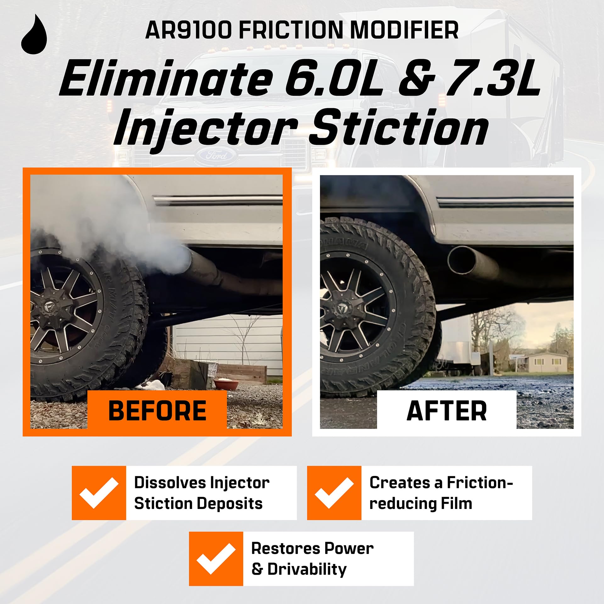 AR9100 Oil Additive (16oz) for All Vehicles - Cold Starts Powerstroke, Eliminates Injector Problems