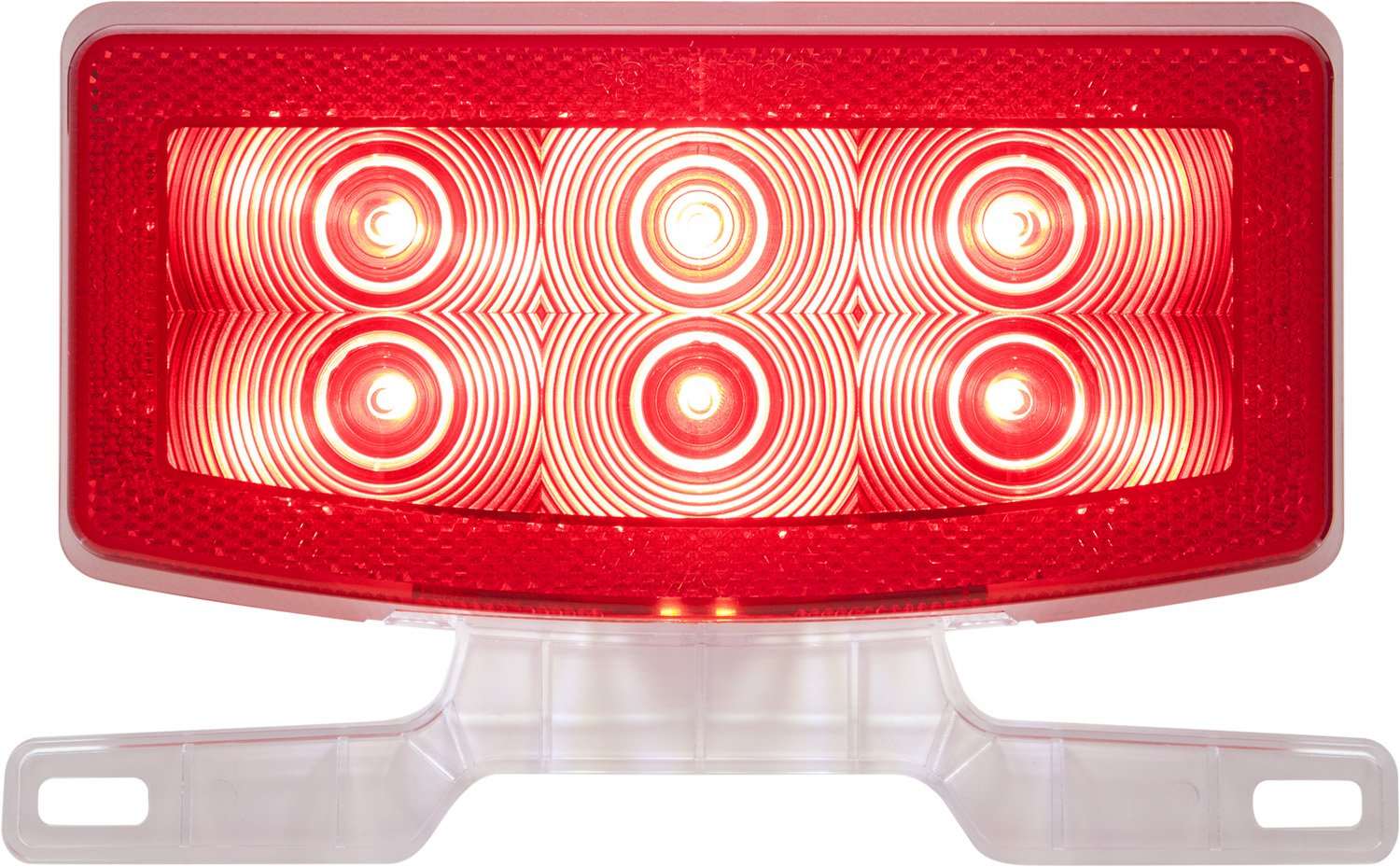 Optronics 6 LED RV Combination Tail Light Red (Driver Side with License Bracket and Illuminator RVSTL21P)