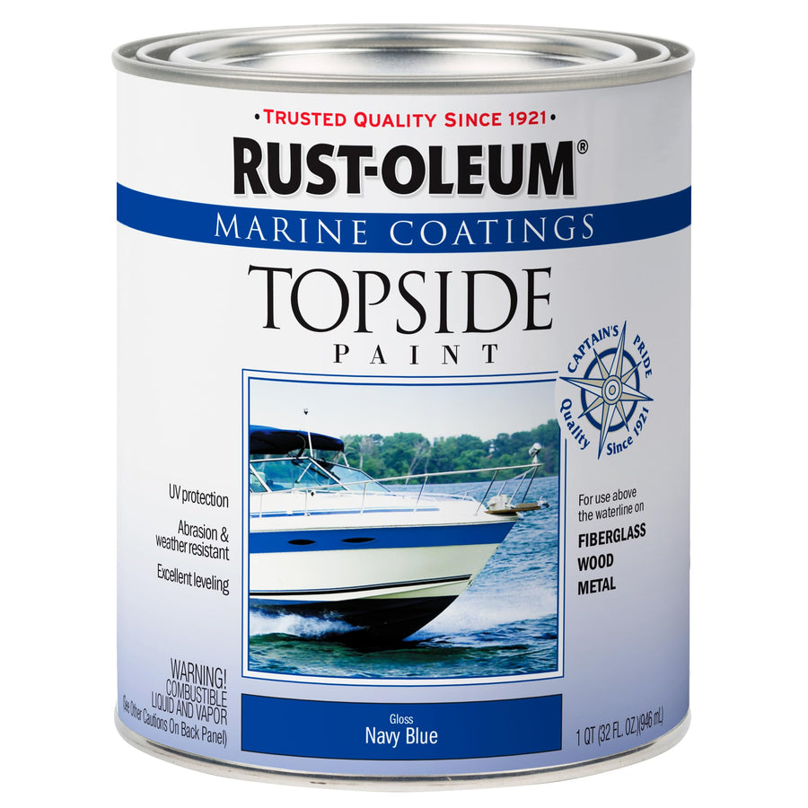 Rust-Oleum Marine Coatings 396958 Topside Paint, Quart, Gloss Navy Blue