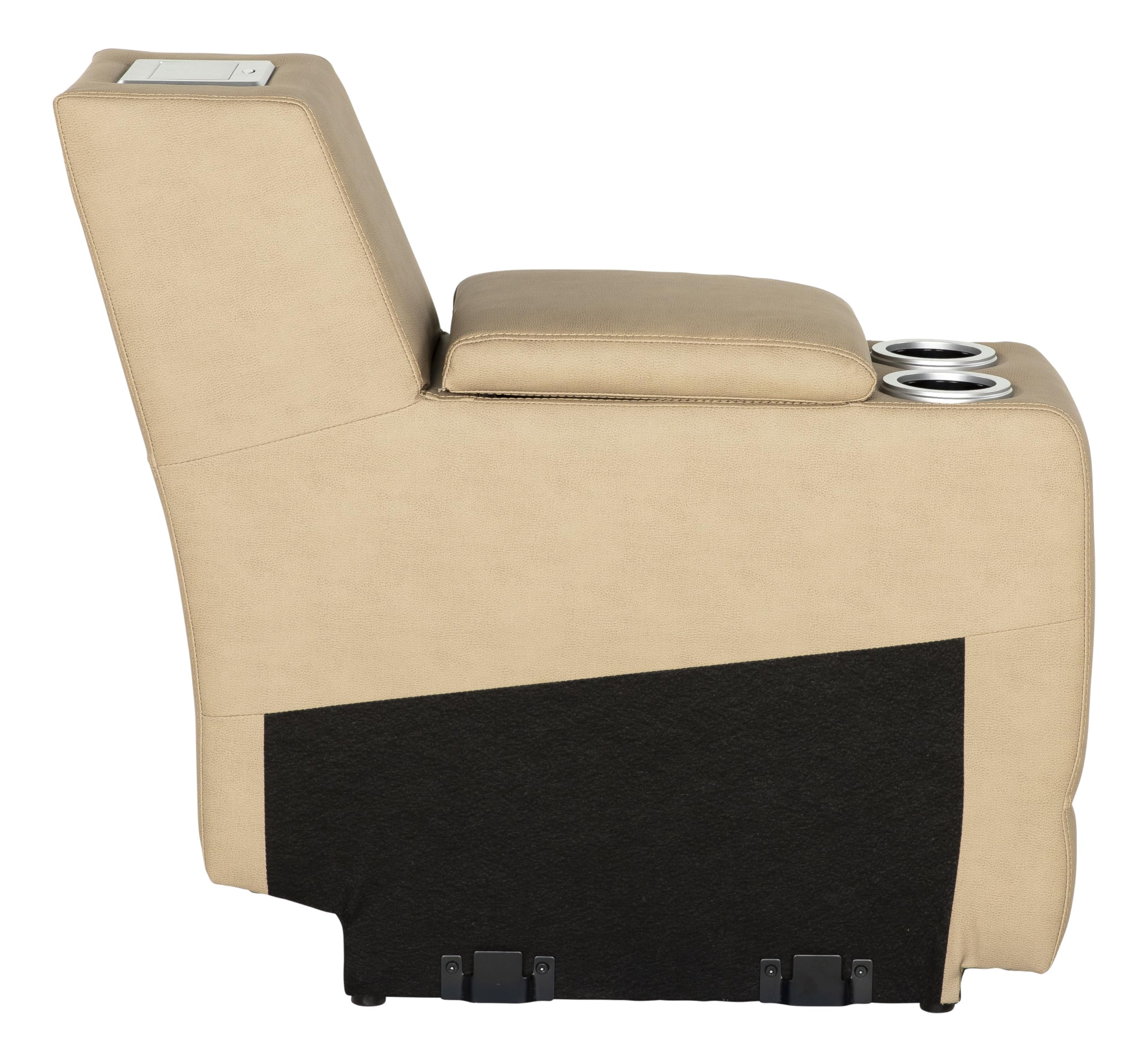 THOMAS PAYNE Driftwood Signature Seismic Series RV Theater Seating 12" Center Console with Storage Compartment, Dual Cupholders, 110V Power Pop-Up Outlet with Two USB Ports - 2024044199