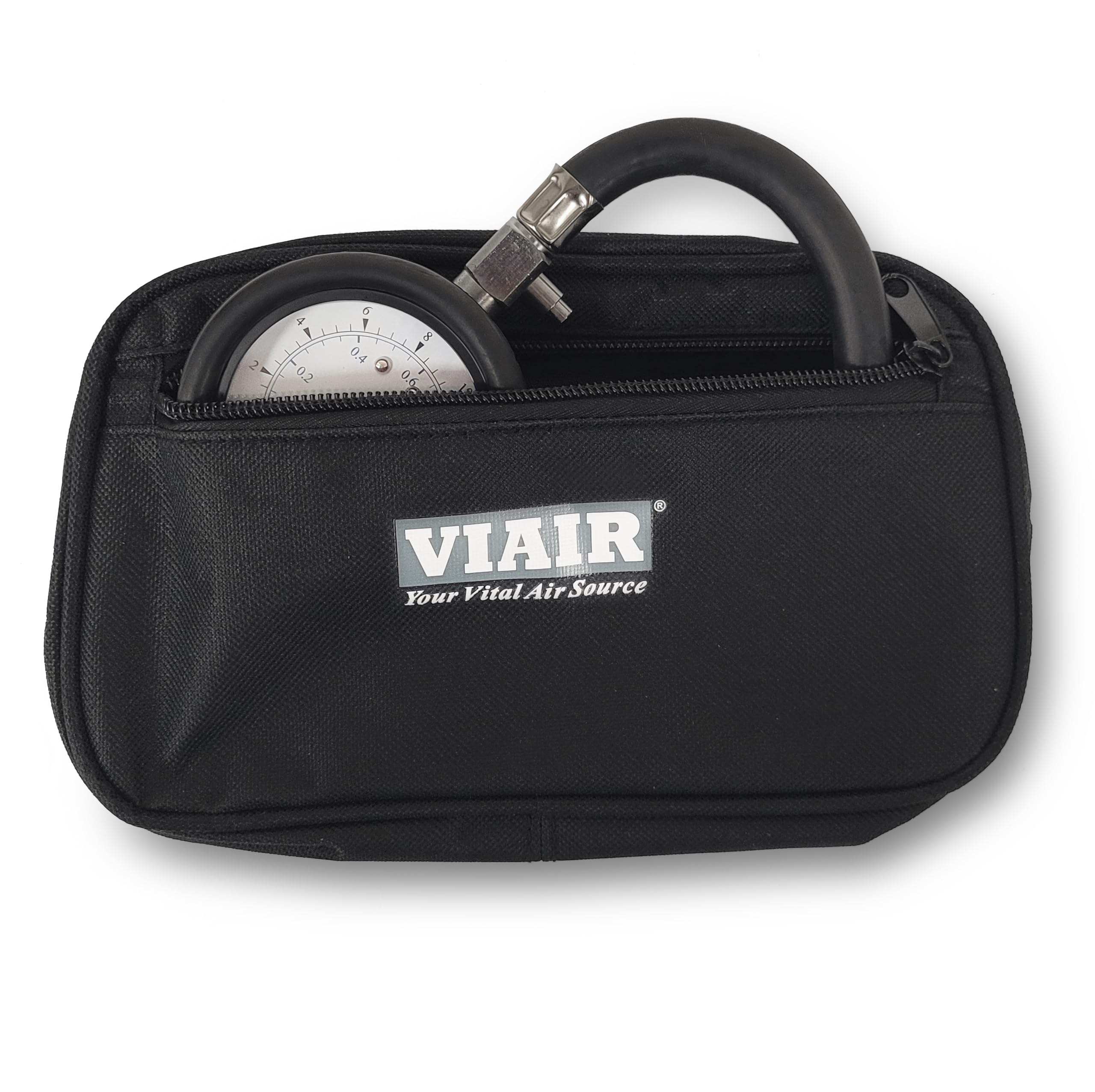 Tire Pressure Gauge VIAIR 2.5" with Hose, 0-15 PSI Range, P/N 90059