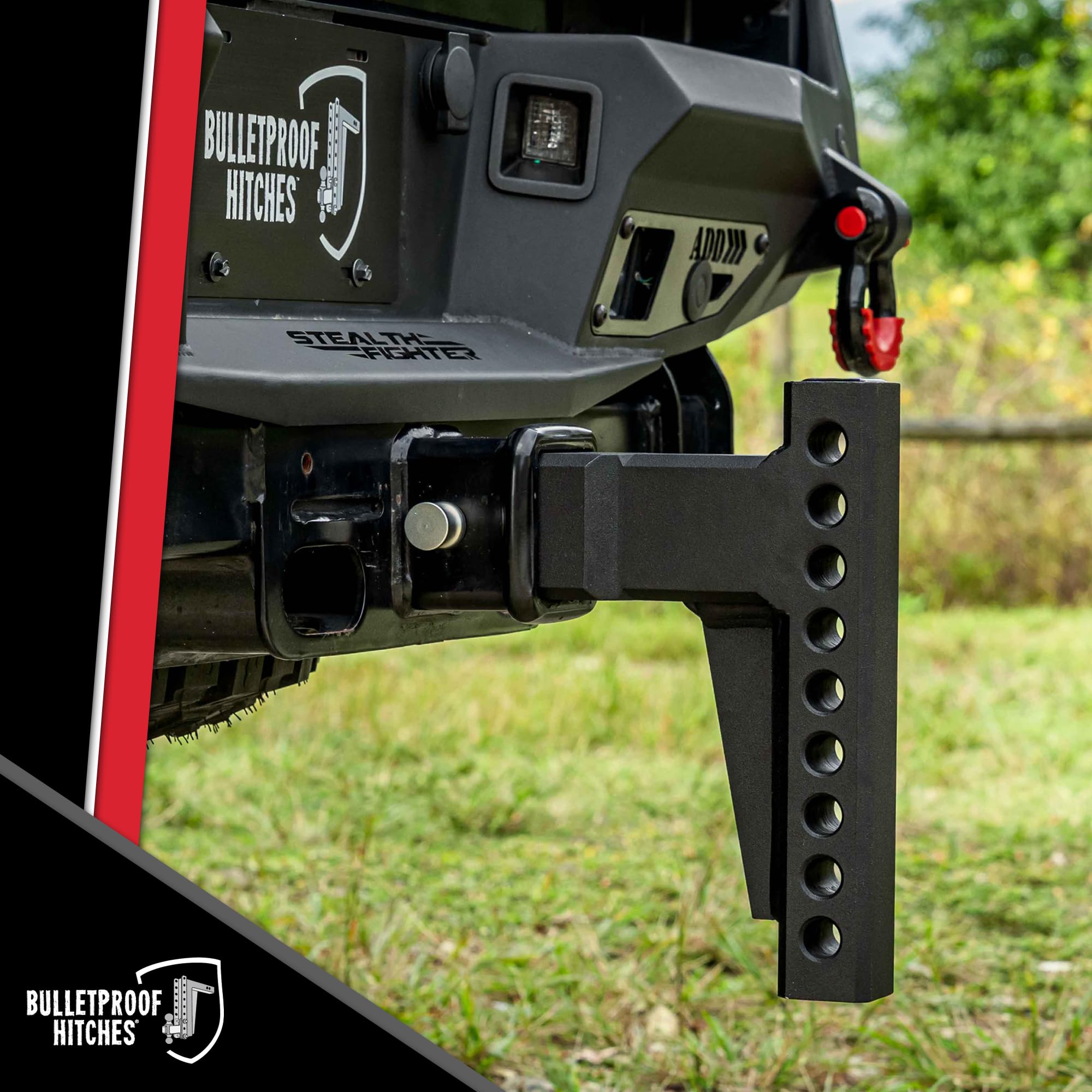 3" BulletProof Hitches Weight Distribution Shank Rated to 22,000 lbs - Weight Distribution Hitch Shank for 3" Receiver - Corrosion-Resistant, Black Powder Coat