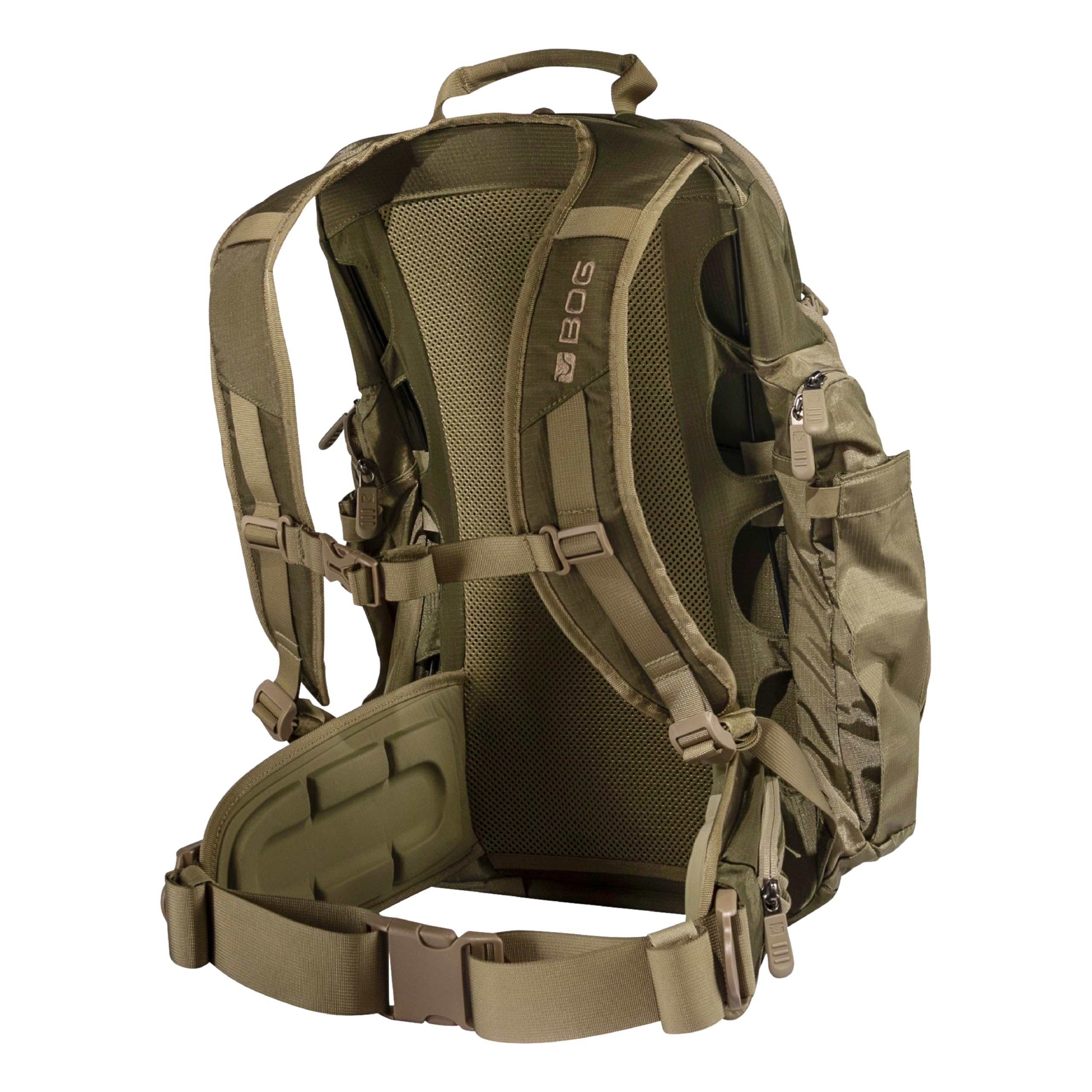 Day Pack BOG Bag with Detachable Carry Boot and Rain Cover, Lightweight Ripstop, Heavy-Duty, Large Capacity, for Hunting, Outdoors, EDC