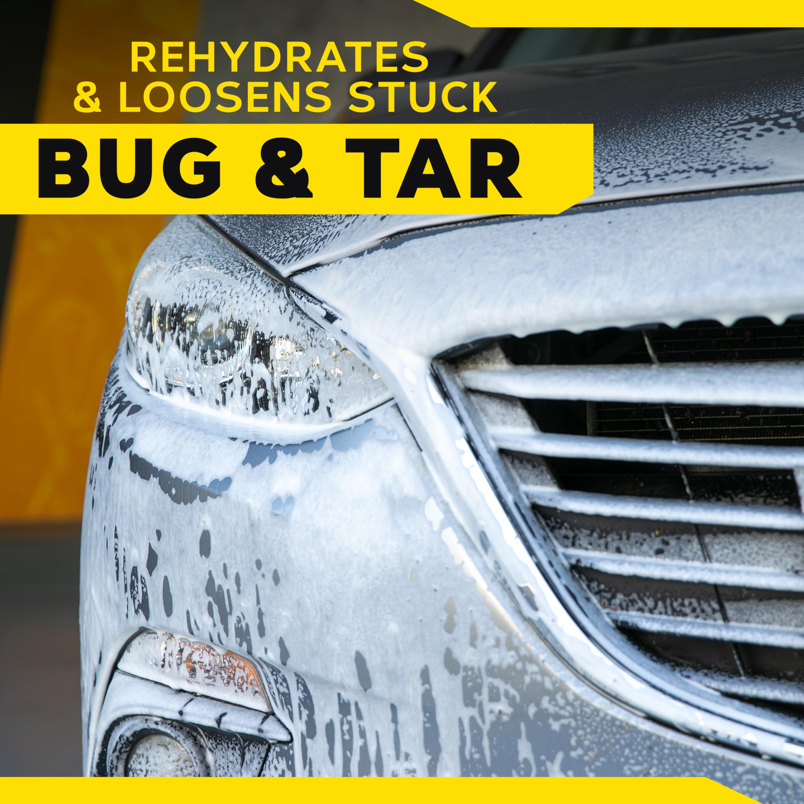 Heavy Duty Meguiar's Bug & Tar Remover, Quick Bug and Tar Remover Spray for Detailing, Pro Strength Clear Coat Safe Technology with Powerful Foaming Action to Loosen Stuck Bugs, 15 Oz