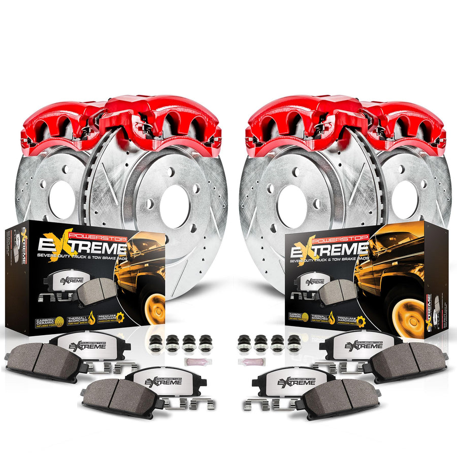 Power Stop Z36 KC2027-36 Brake Kit Front & Rear with Calipers For Avalanche 2500 Silverado 2500 Suburban 2500 Suburban 2500 Sierra 2500 Yukon XL 2500 Yukon XL 2500 [Model Specific]