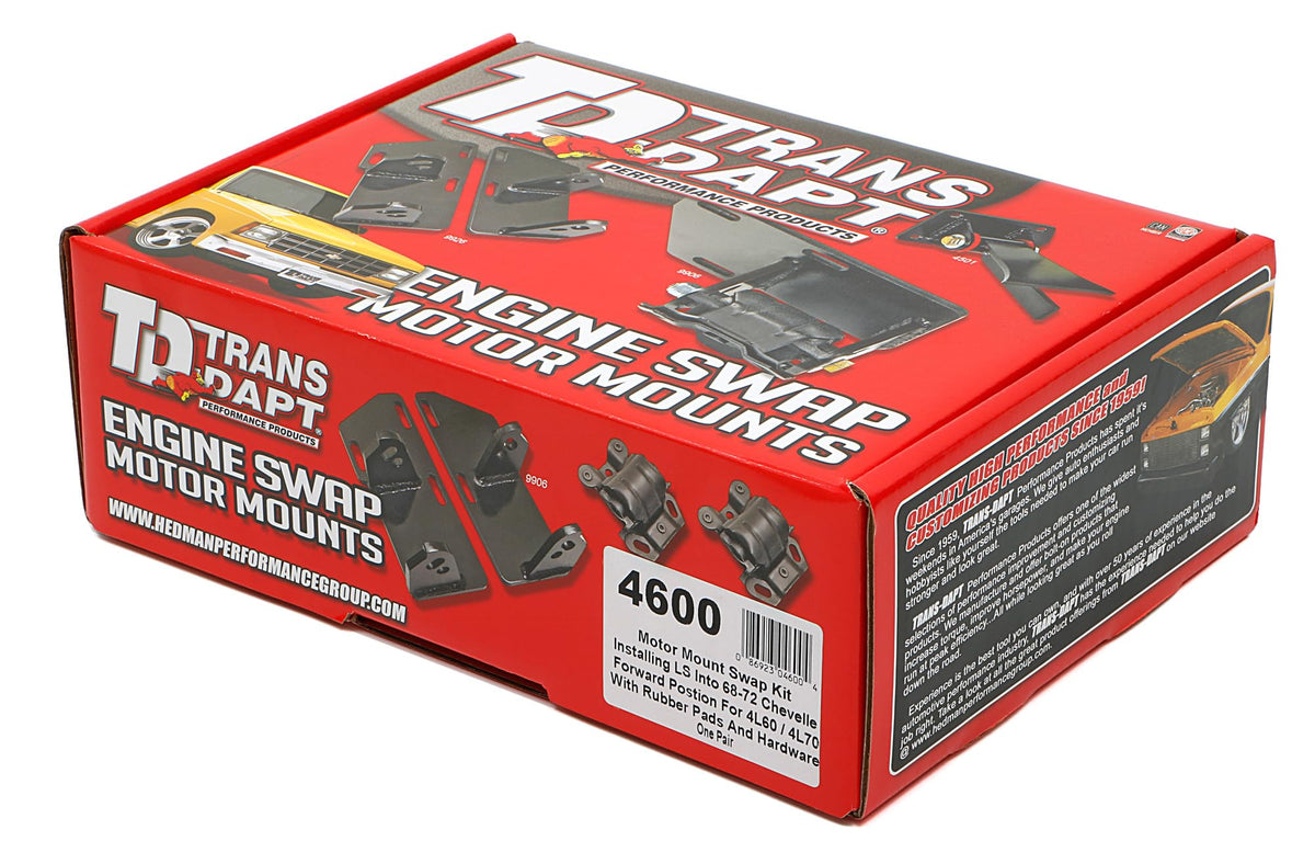 68-72 CHEVELLE LS SWAP MOUNT KIT TRANS-DAPT PERFORMANCE FORWARD POSITION (4600)