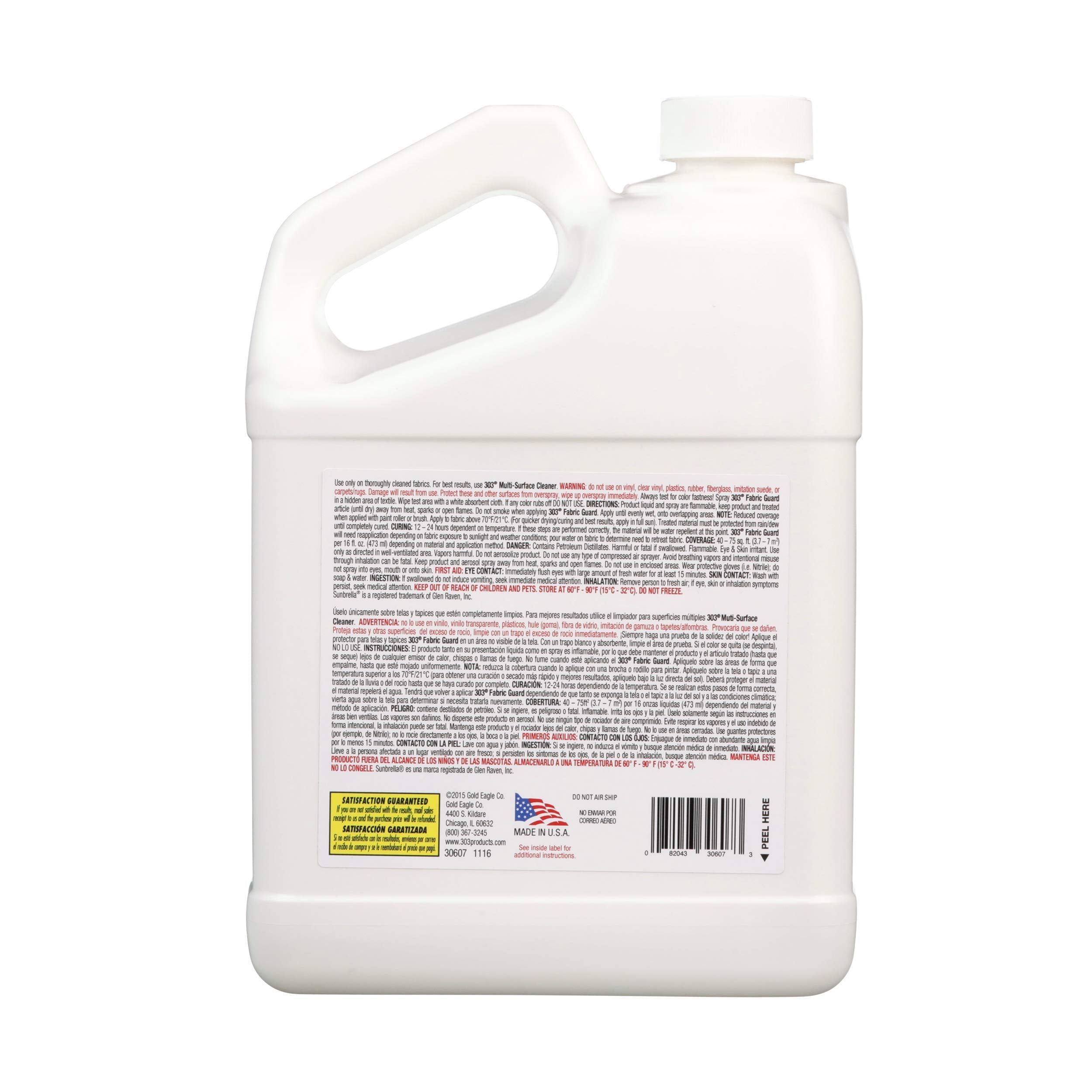 Fabric Guard 303 Products – Water Repellent & Stain Shielding Fabric Spray, Safe for All Outdoor Upholstery, Easy to Use, Manufacturer Recommended Protectant Spray, 1 Gallon