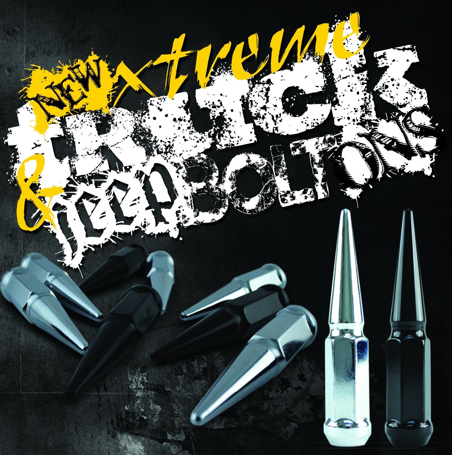 Spiked Metal Lugz 7204K8-BLK Dually Black 19mm Lugnut (Spiked)