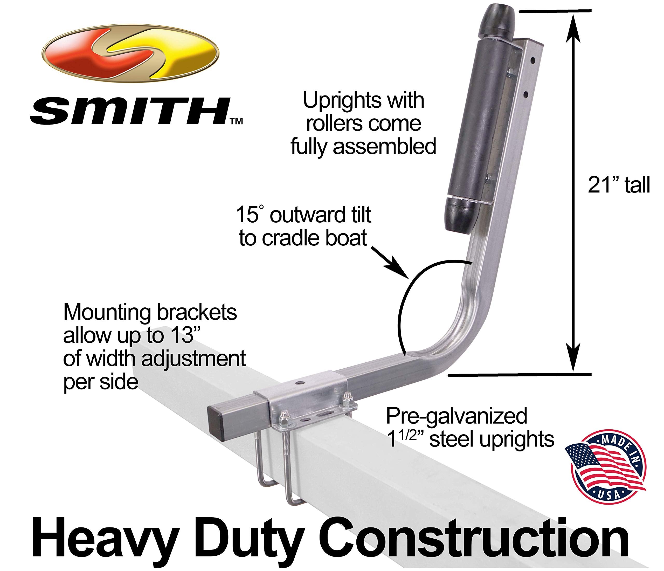 27610 CE Smith Roller Guide-On with End Caps - Sturdy Replacement Part for Boat Trailers - 9"