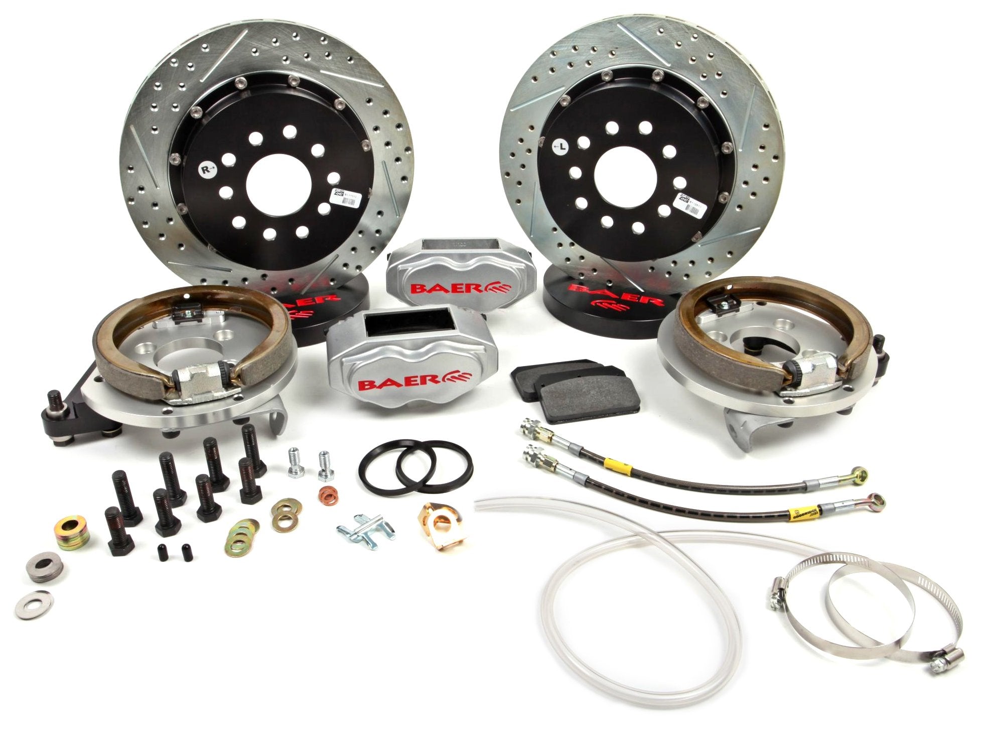 BAER BRAKES Brake System 4302315S-BKCZ (13" Rear SS4+ w/Park Brake Silver 75-81 GM F Body Stock C Clip Rear End), 1 Pack
