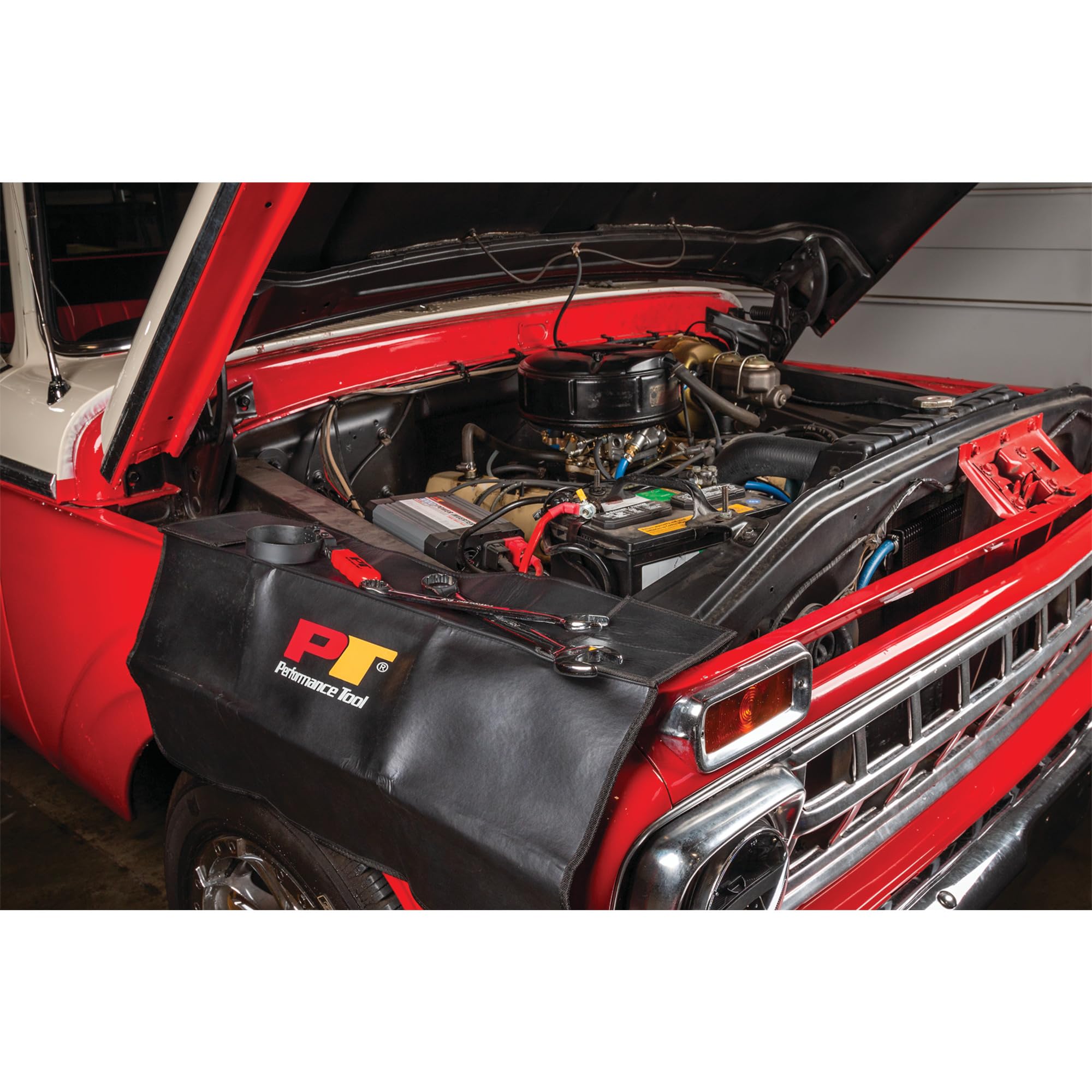 W80583 Performance Tool Fender Cover with Foam Packing and Tool Pockets to Protect Vehicle During Maintenance, 33-Inch x 24-Inch