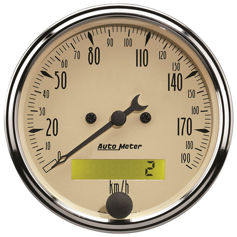 AUTO METER Electric 1887-M Antique Beige Programmable Speedometer , 3.125 in.