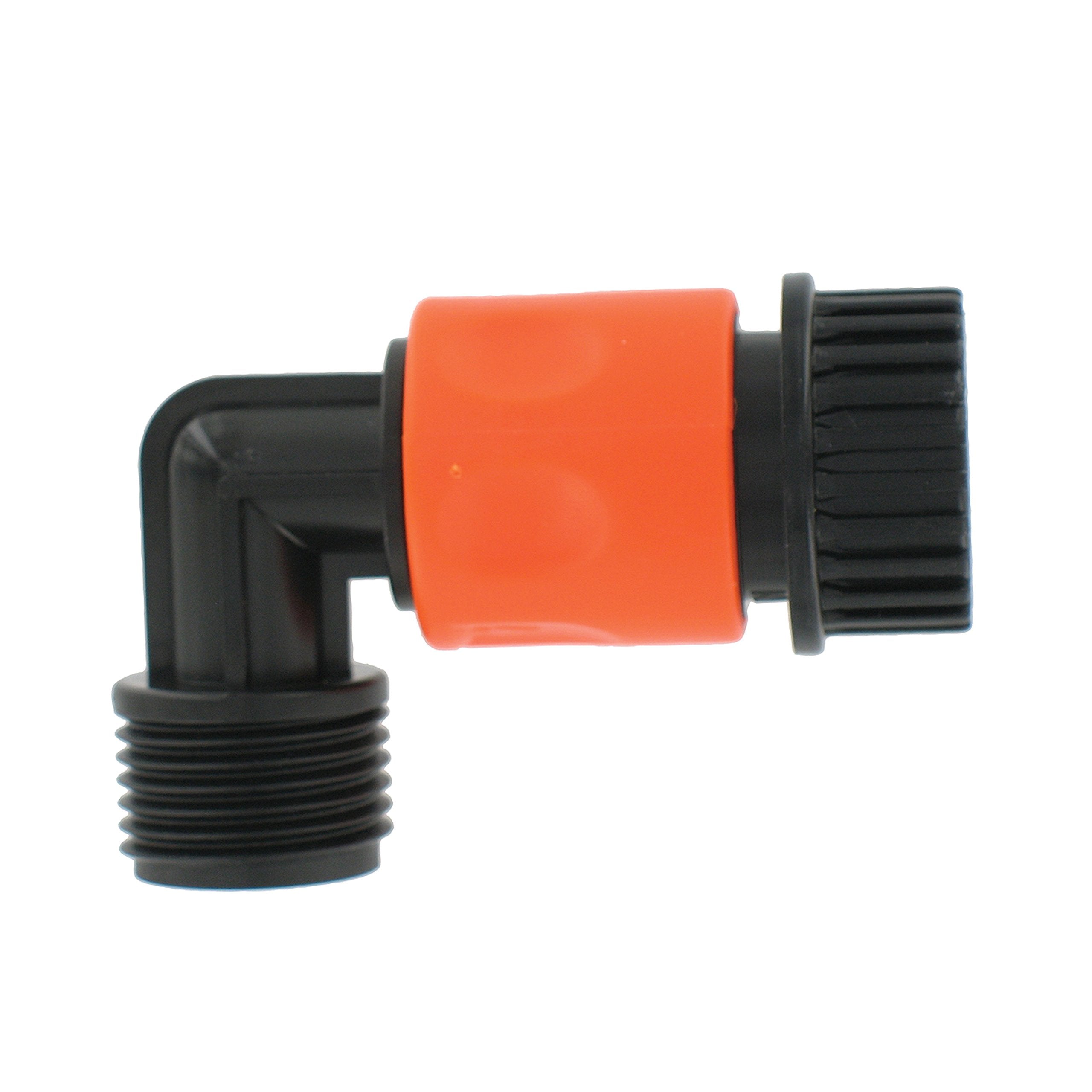 Valterra A01-0137VP 90° Hose Saver Adapter with Plastic Quick Connect, Orange