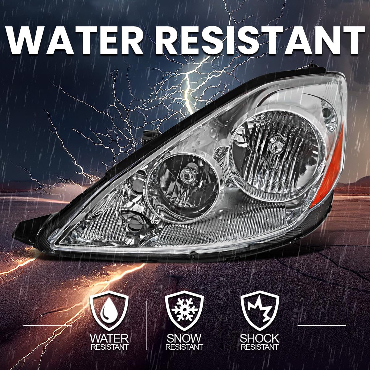Driver Side Left Chrome Headlight Spec-D Tuning Compatible with 2006-2010 Toyota Sienna