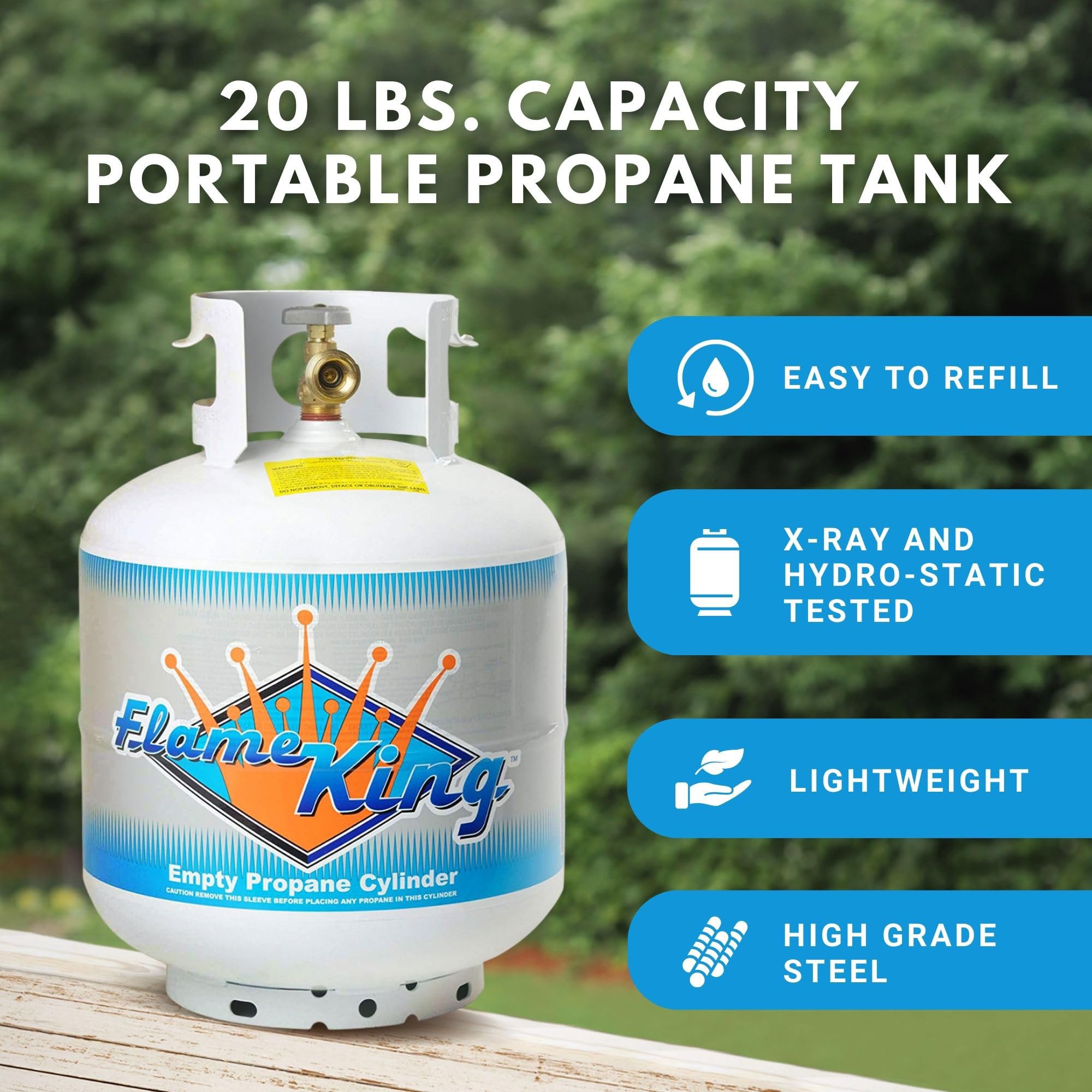 Manchester Tank & Equip Flame King 10504 Grill Propane Tank, 20 lb