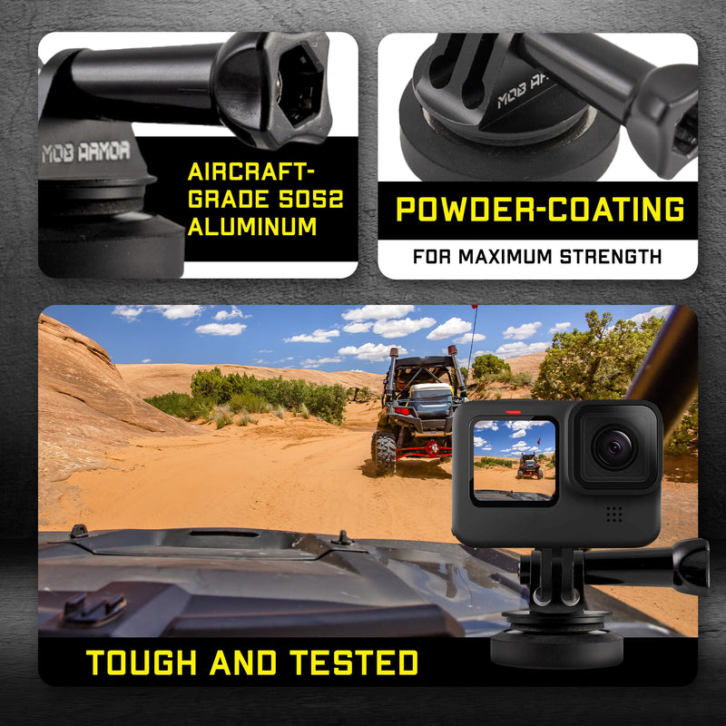 Mob Armor Direct Mag Action Camera - Magnetic Car Mount, Aircraft-Grade Material, Compatible w/GoPro Hero, GoPro Max, DJI Osmo, & Any Action Cameras, Ideal for Off-Road Adventures, Vlogging, & Racing