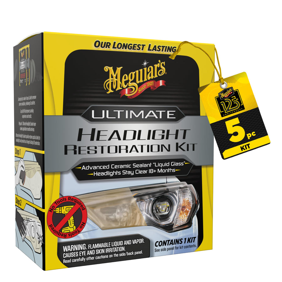Ultimate Headlight Restoration Kit Meguiar's - The Perfect Headlight Repair Kit to Remove Yellowing and Cloudiness from Headlights - Easy to Use and Seals Headlights with 18 Plus Months of Protection