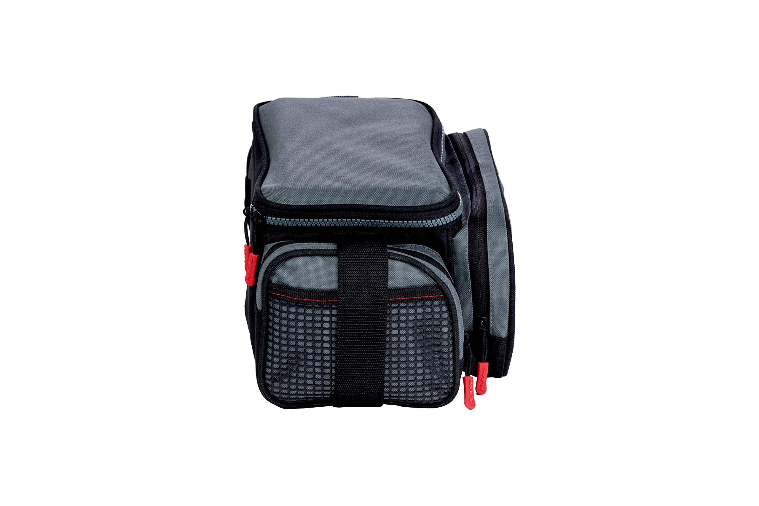 Plano 3500 Weekend Series Tackle Case, Gray Fabric, Includes 2 Stowaway Storage Boxes, Small Soft Fishing Tackle Bag for Baits & Lures, MOLLE Attachments, Charcoal