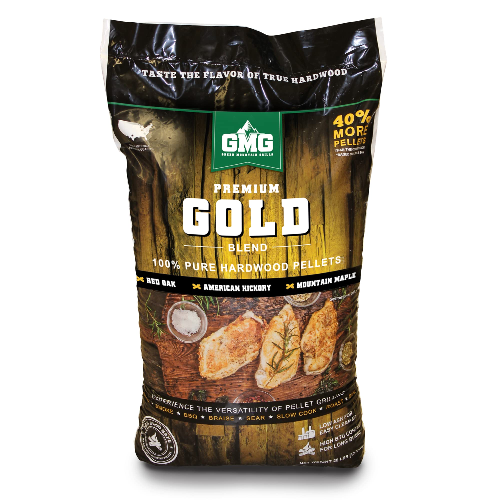 Gold Blend Premium Wood Grilling Pellets - 28lbs.