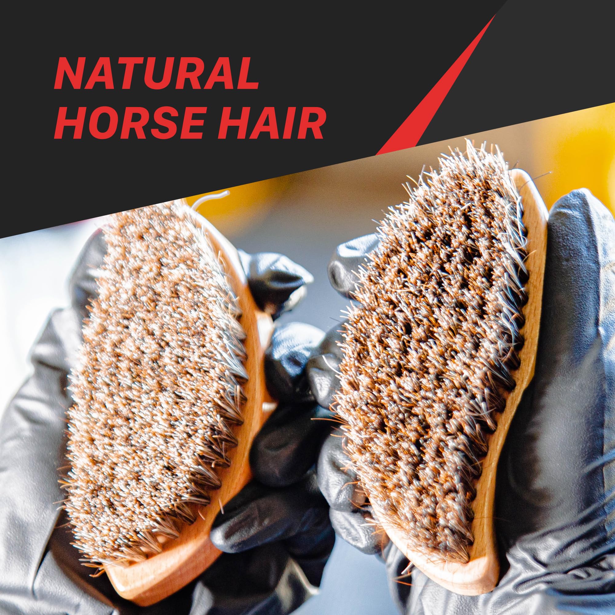 Maxshine Ergonomic Universal Interior Detailing Brush | Soft Horsehair & PP Bristles | Durable Car Cleaning Brush for Leather Seats, Upholstery, Dashboards & Interior Fabric Surfaces