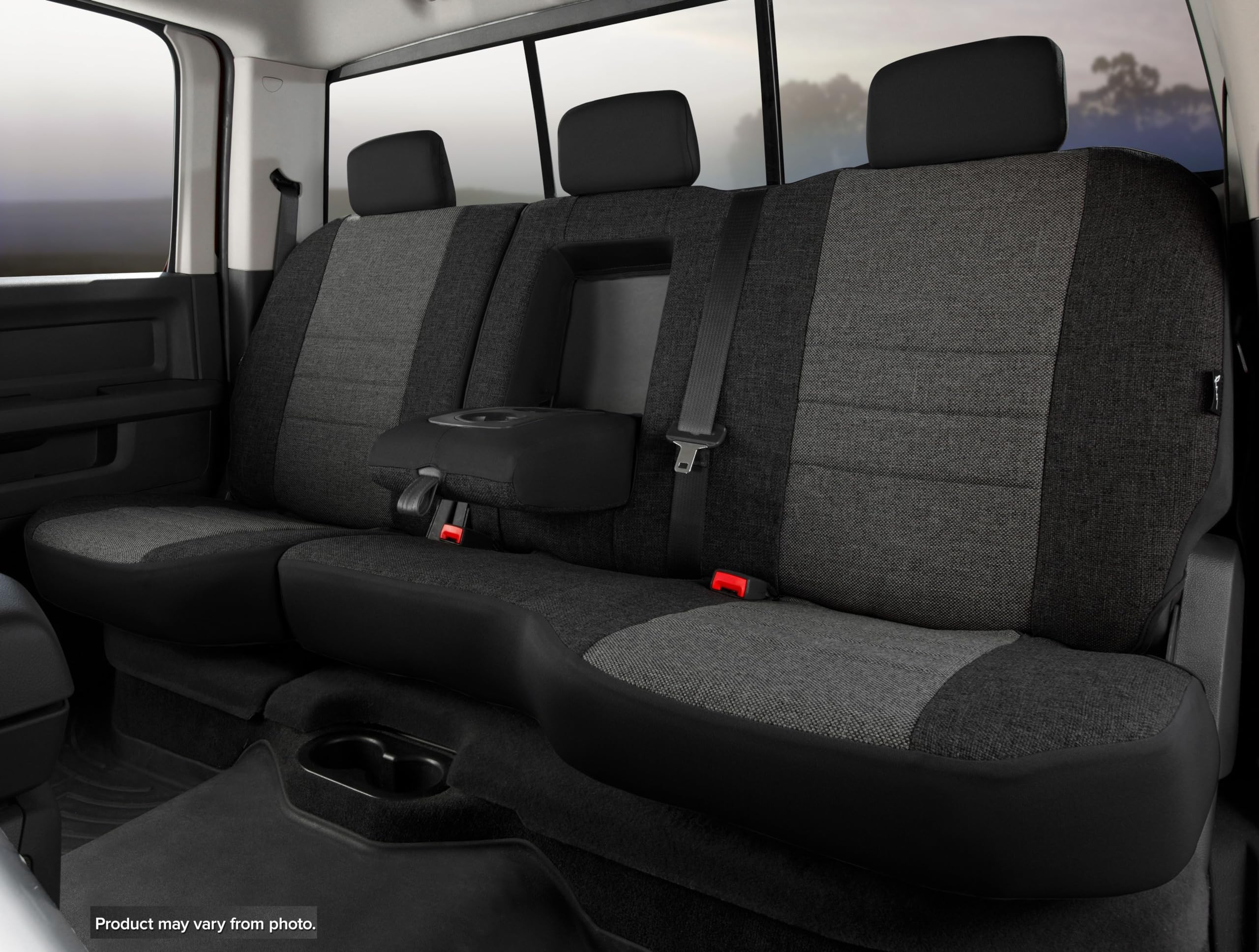 Fia Charc OE35-30 Custom Fit Rear Seat Cover Split Cushion 60/40 - Tweed (Charcoal)