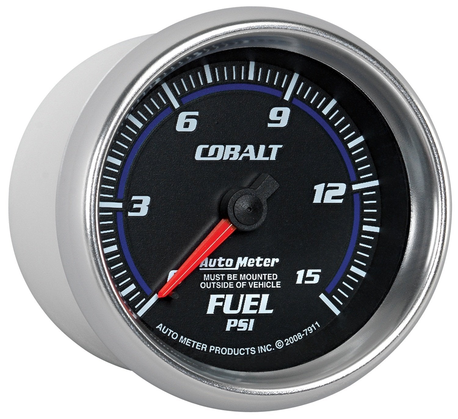 Auto Meter Cobalt 2-5/8" 0-15 PSI Mechanical Fuel Pressure Gauge 7911