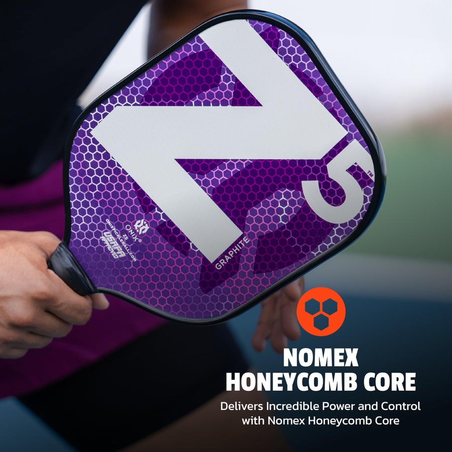 Graphite ONIX Z5 Graphite Carbon Fiber Pickleball Paddles with Cushion Comfort Pickleball Paddle Grip - USA Pickleball Approved, Grip Size 4 1/4 inches