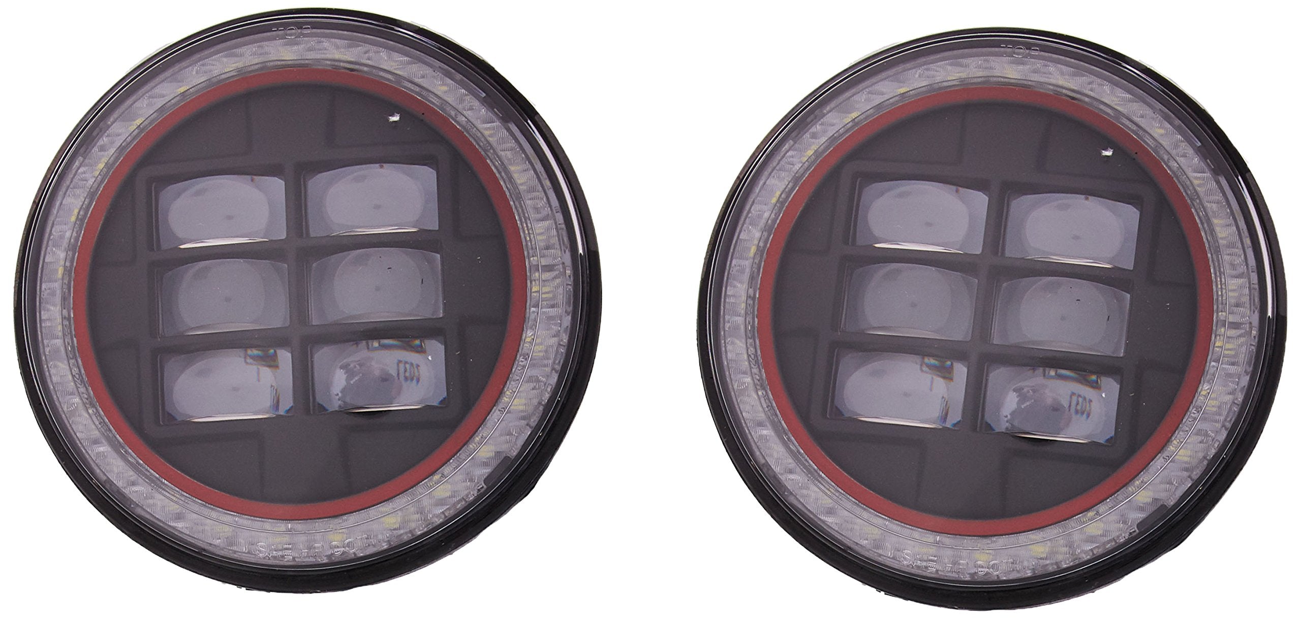 Spec-D Tuning LHP-7RNDJM-H-RD-RSX2 Projector Red Headlight (Combo: 2X 7 Inch Round Halo -)