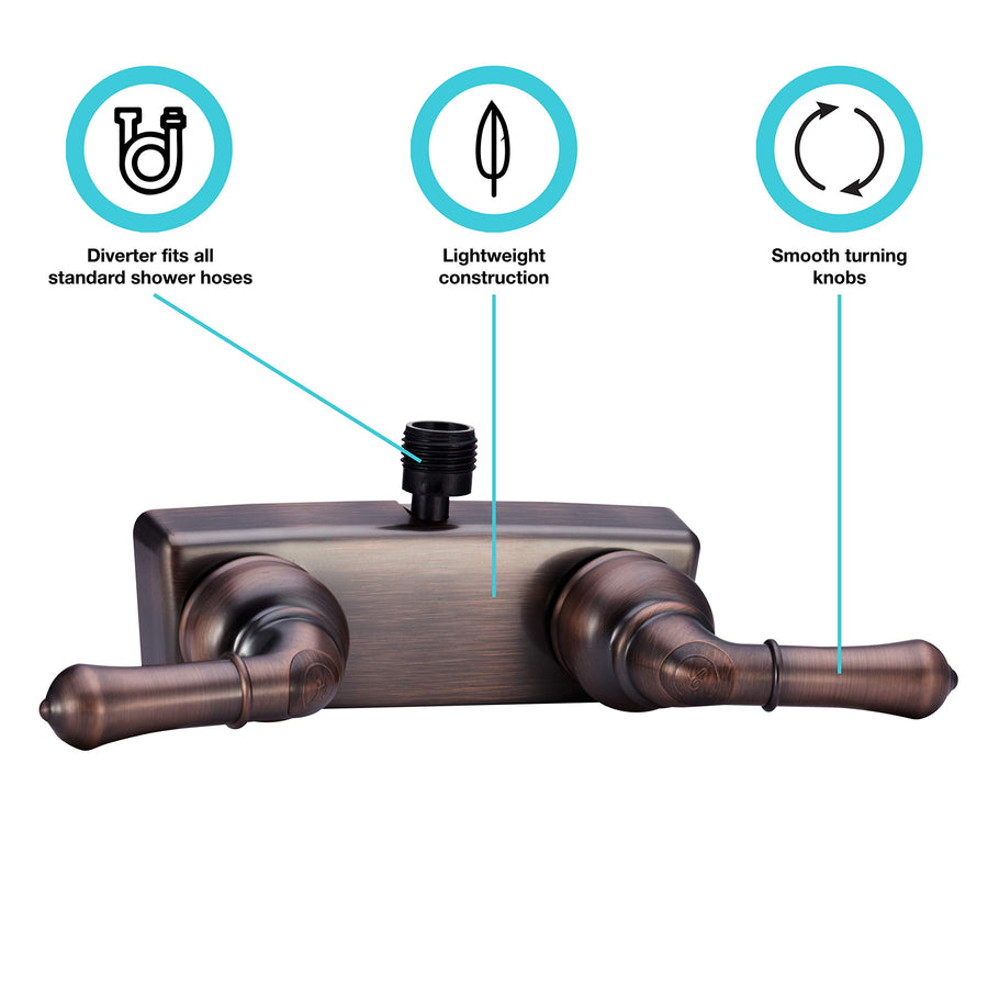 RV/Motorhome Shower Faucet Valve Diverter Dura Faucet (DF-SA100C-ORB) with Easy Turn Handles (Oil Rubbed Bronze)